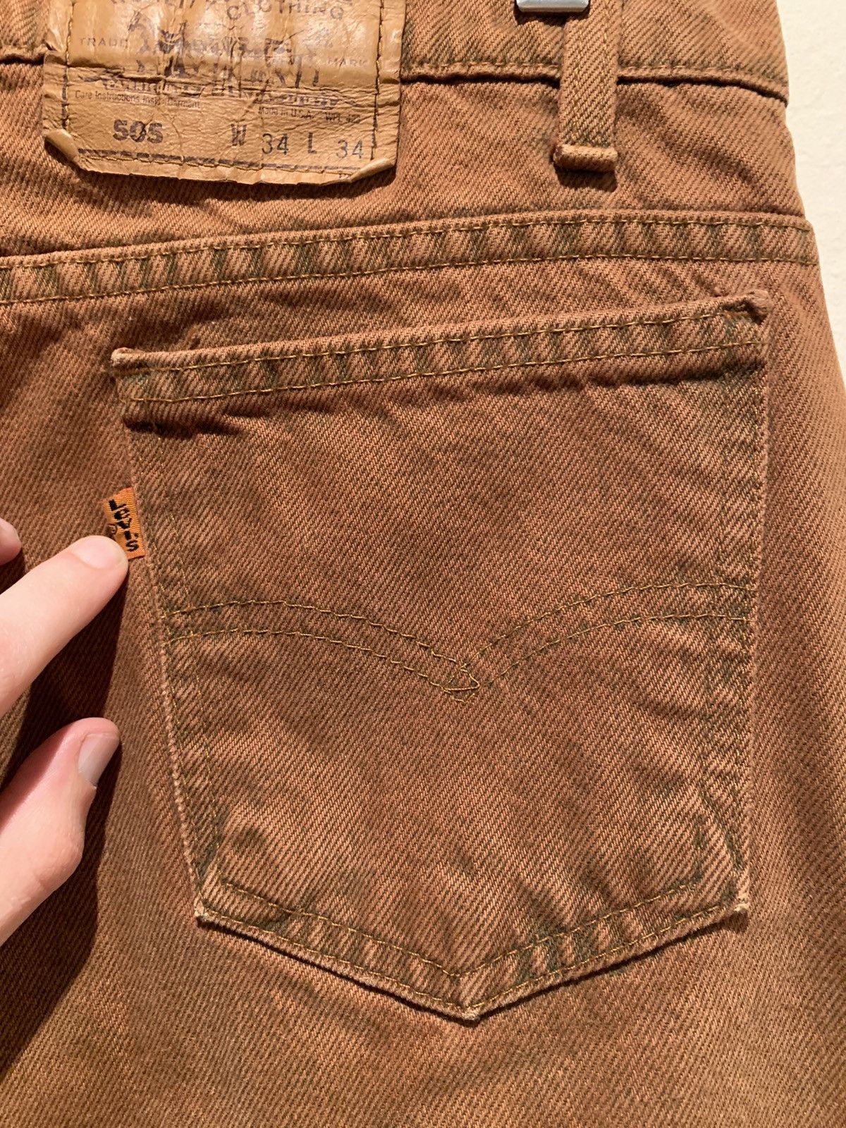 Levi's *RARE* Vintage Levi’s 505 Orange Tab Brown Denim Jeans - 34 Size US 34 / EU 50 - 5 Thumbnail