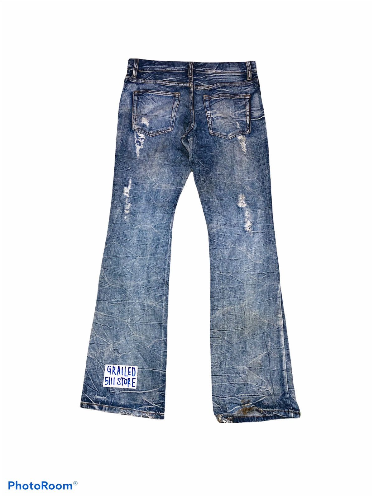 semanticdesign FLARED DISTRESSED DENIM BY SEMANTIC DESIGN Size US 34 / EU 50 - 3 Thumbnail