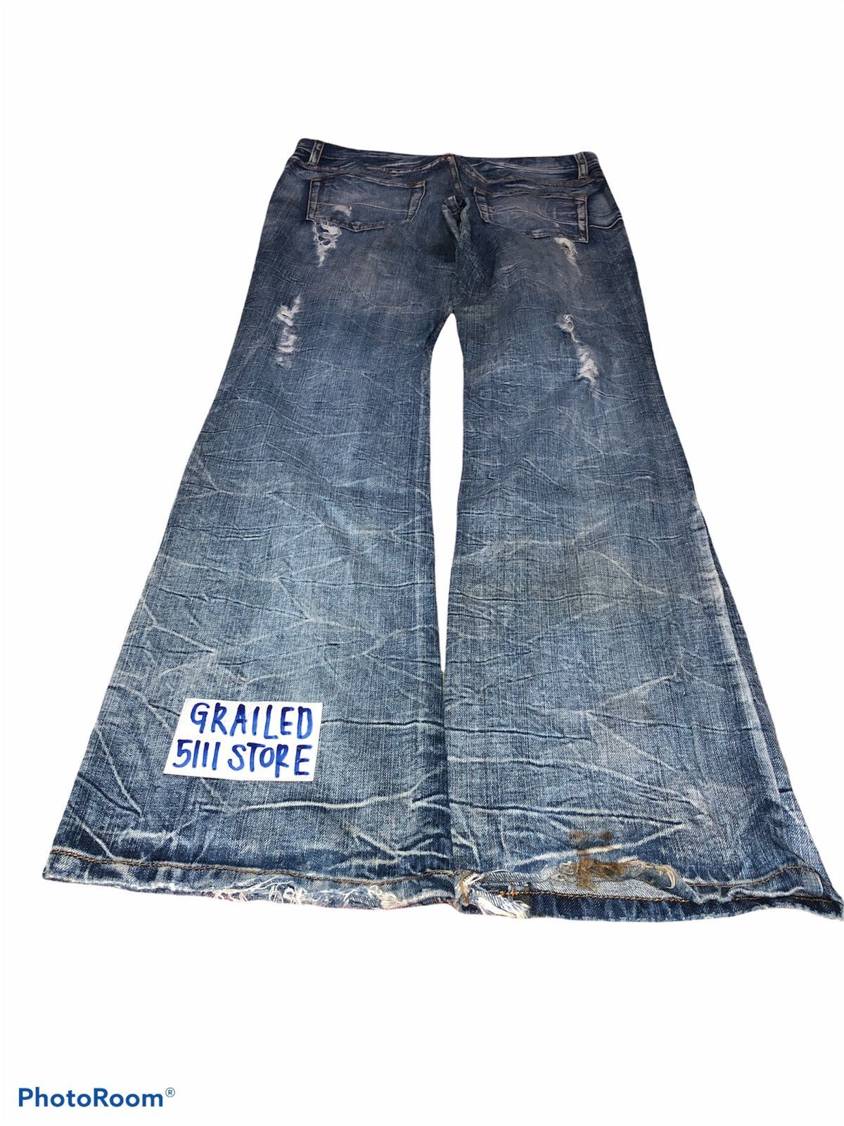 semanticdesign FLARED DISTRESSED DENIM BY SEMANTIC DESIGN Size US 34 / EU 50 - 2 Thumbnail