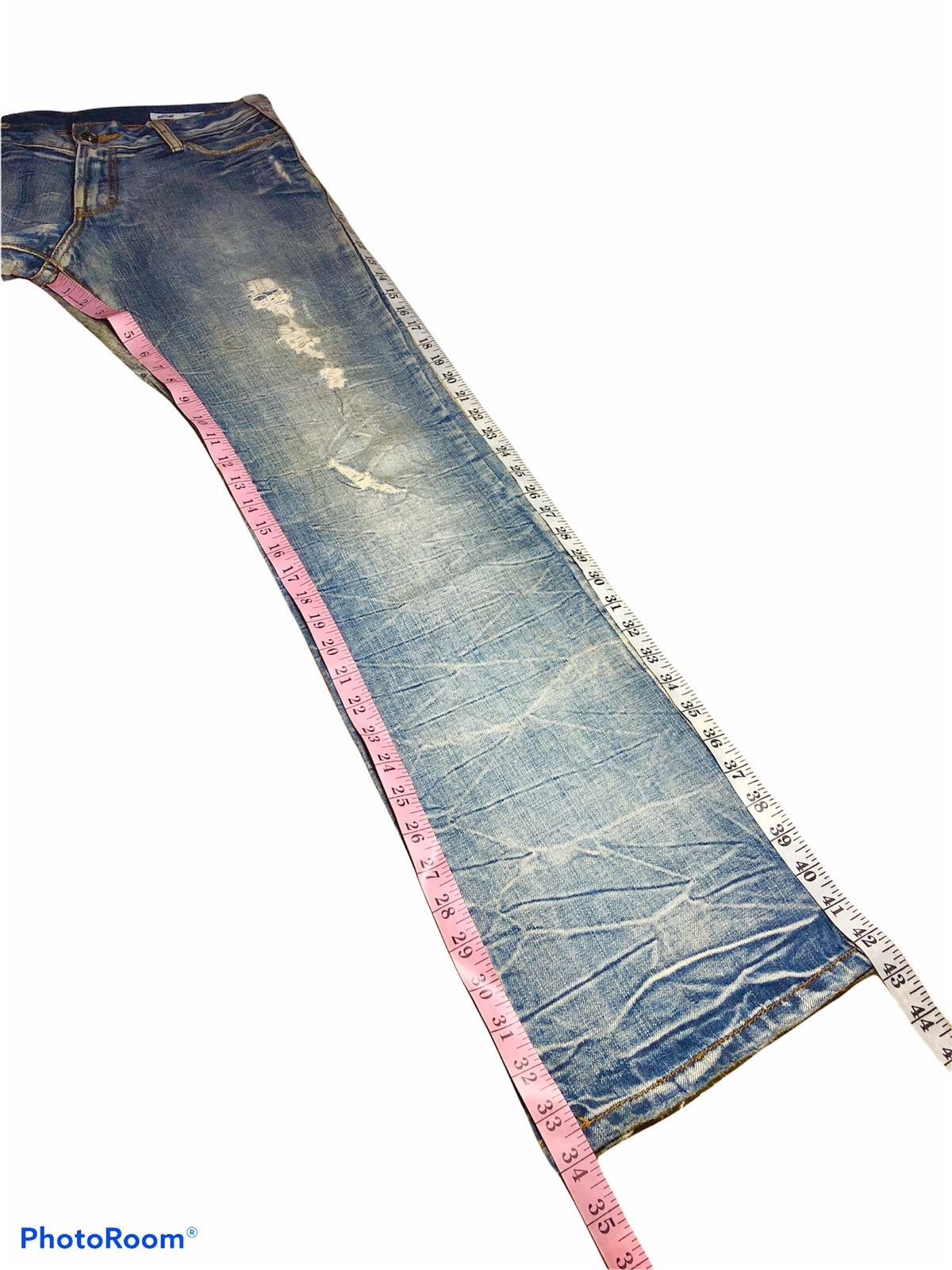semanticdesign FLARED DISTRESSED DENIM BY SEMANTIC DESIGN Size US 34 / EU 50 - 8 Thumbnail