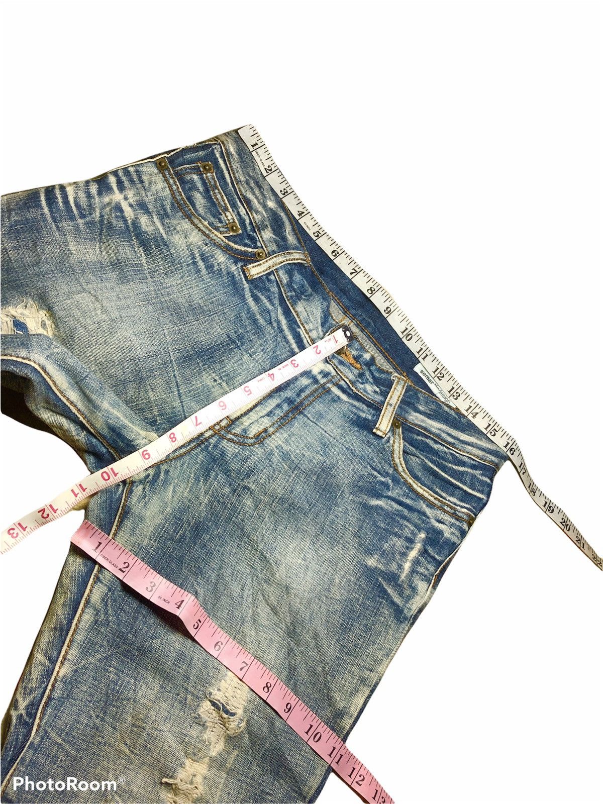 semanticdesign FLARED DISTRESSED DENIM BY SEMANTIC DESIGN Size US 34 / EU 50 - 6 Thumbnail
