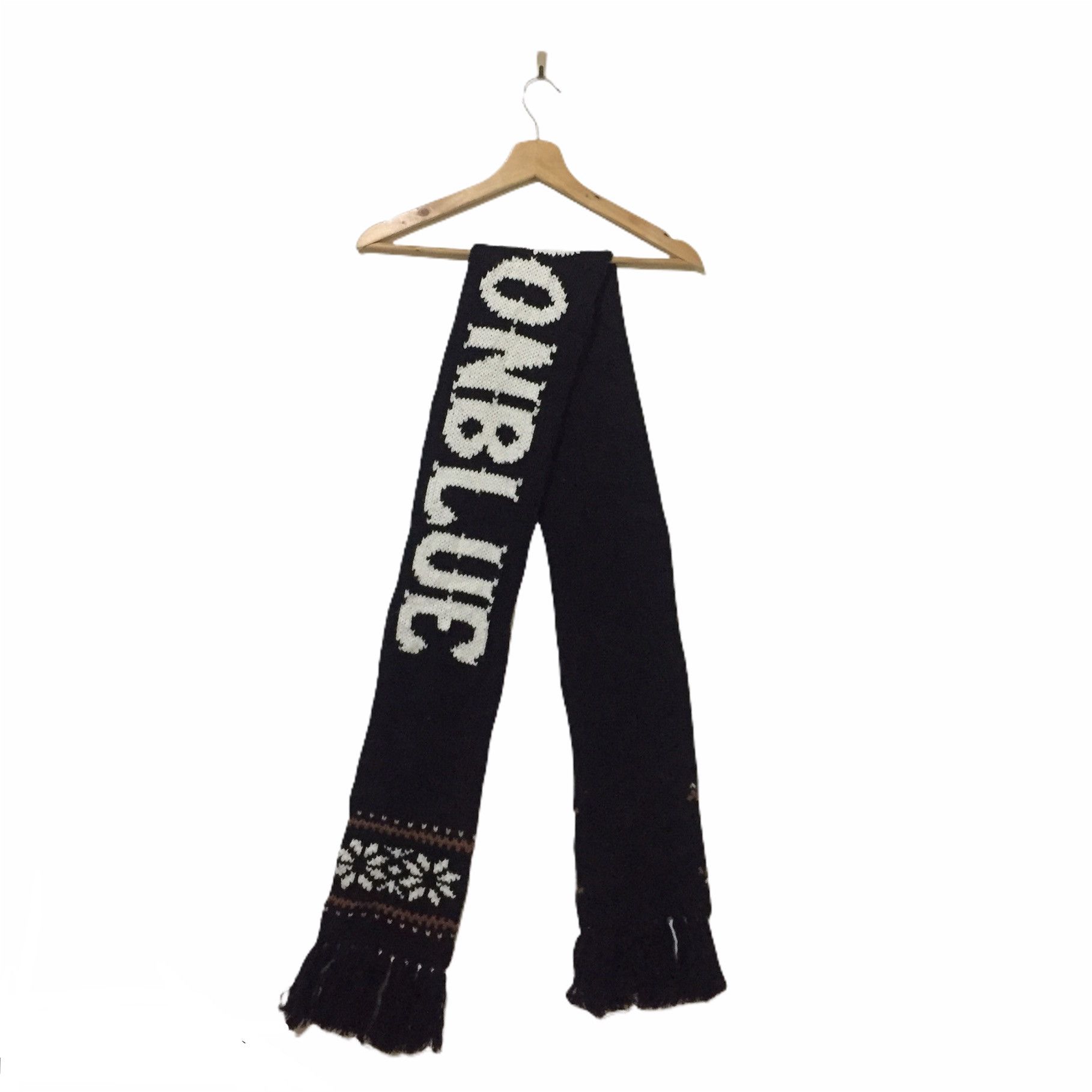 Japanese Brand Blue Moon Blue Wool Scarf Size ONE SIZE - 2 Thumbnail