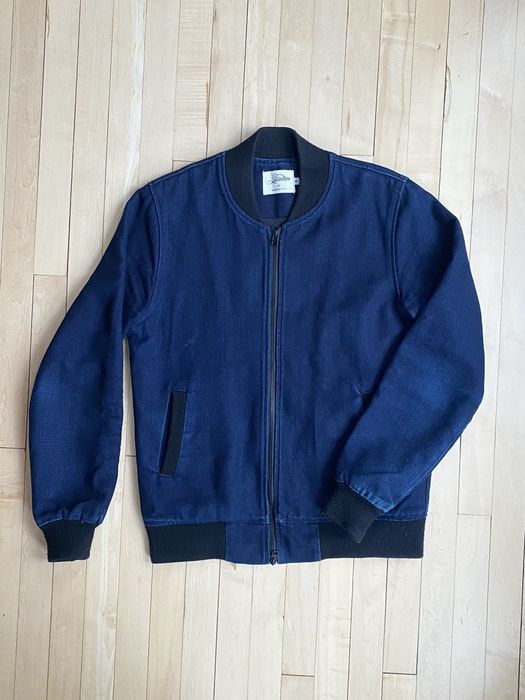 3sixteen 3sixteen Indigo-Dyed Panama Cloth Stadium Jacket | Grailed