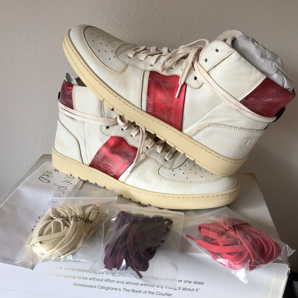 Collegium Collegium Pillar Destroyer High Vintage Metallic Ruby Red Size US 7.5 / EU 40-41 - 1 Thumbnail