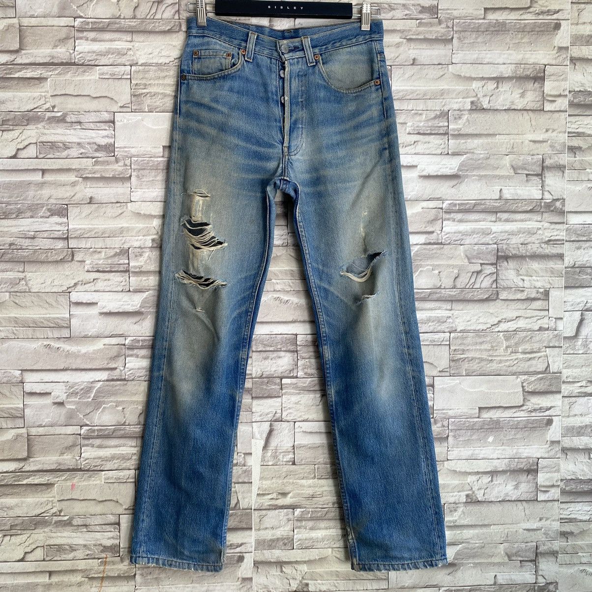 Levi's Vintage 80s Levis 501 Grunge Distressed Jeans 28x30 Size US 28 / EU 44 - 3 Thumbnail