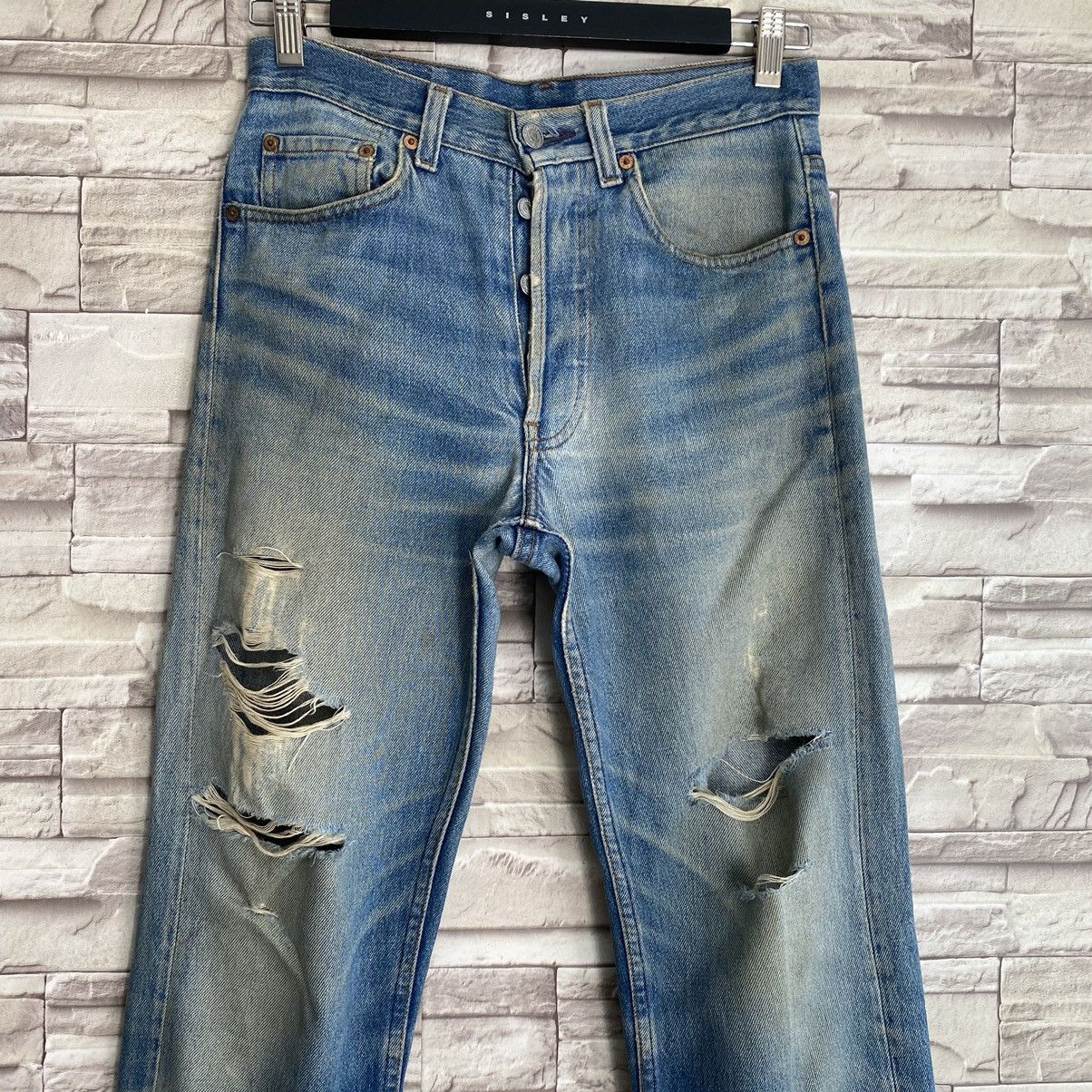 Levi's Vintage 80s Levis 501 Grunge Distressed Jeans 28x30 Size US 28 / EU 44 - 4 Thumbnail
