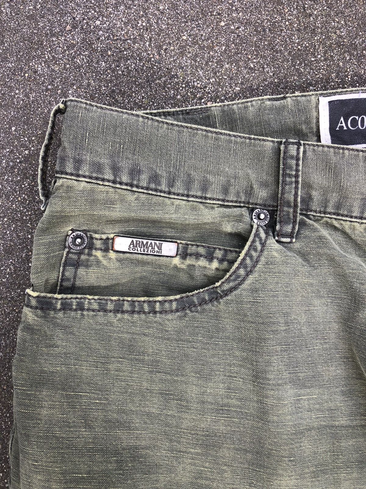 Armani × Giorgio Armani Armani green acid faded wash denim treated Size US 36 / EU 52 - 3 Thumbnail