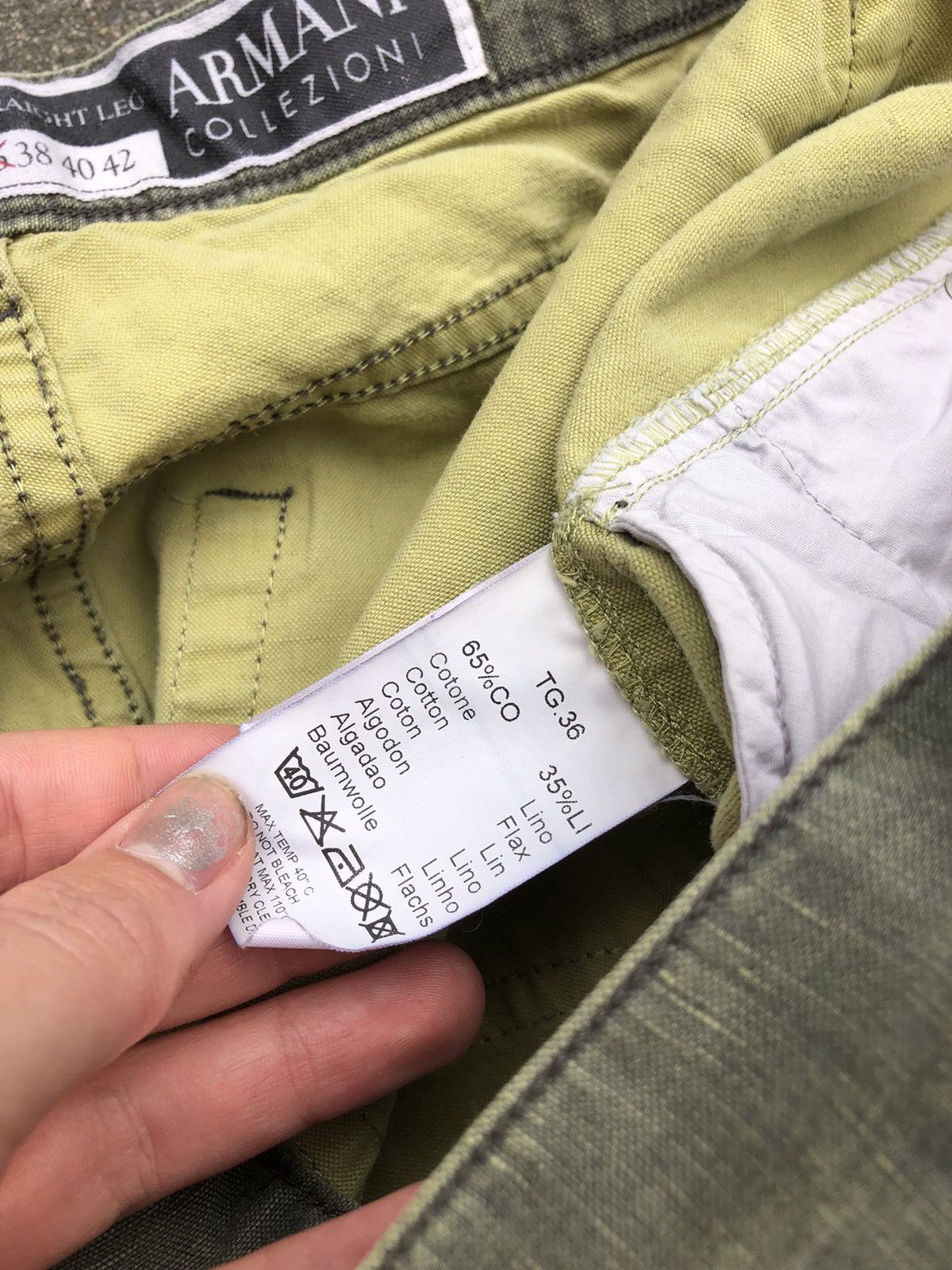 Armani × Giorgio Armani Armani green acid faded wash denim treated Size US 36 / EU 52 - 8 Thumbnail