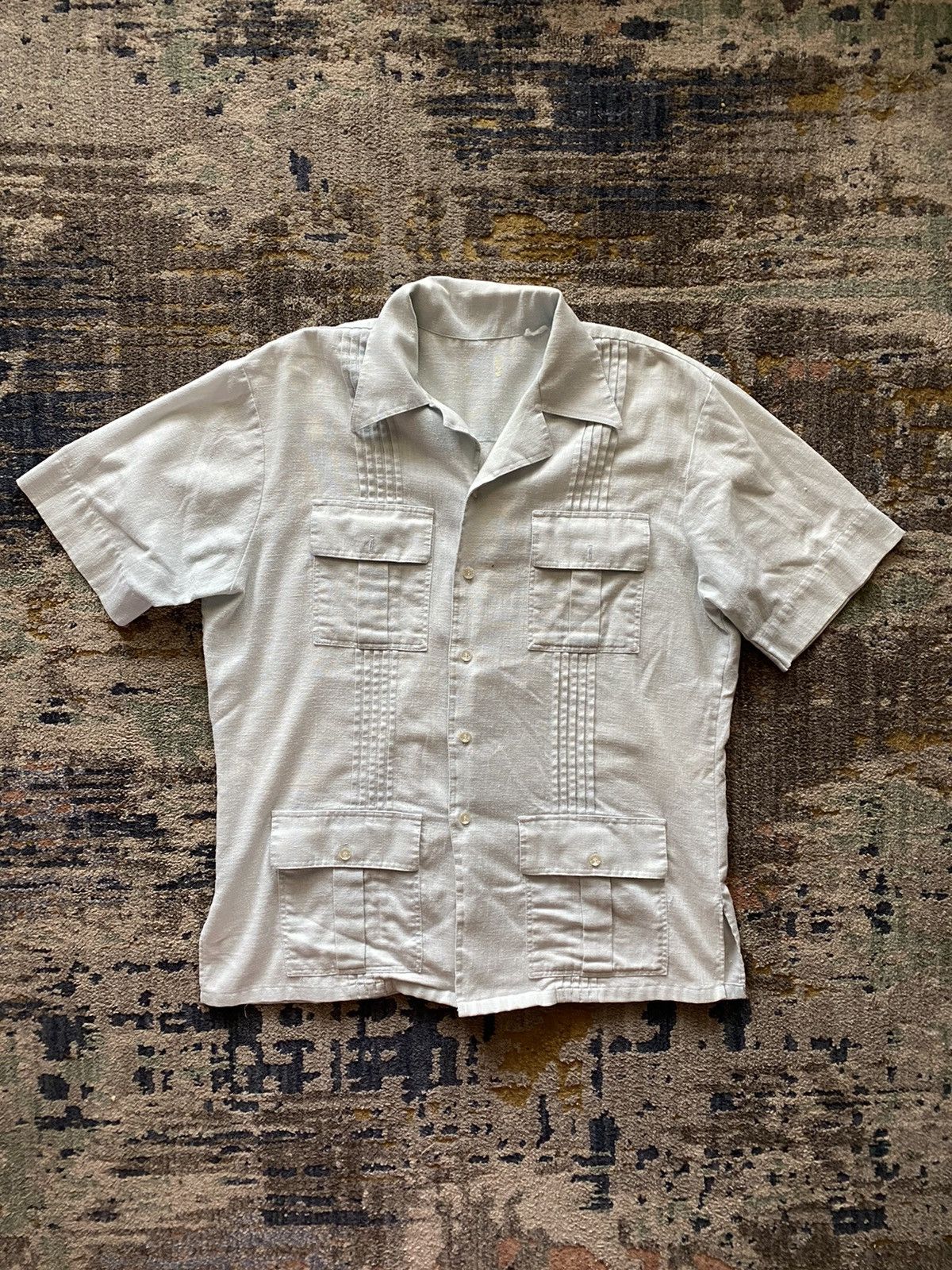 Vintage 1960’s/70’s pale green camp collar shirt Size US XL / EU 56 / 4 - 1 Thumbnail