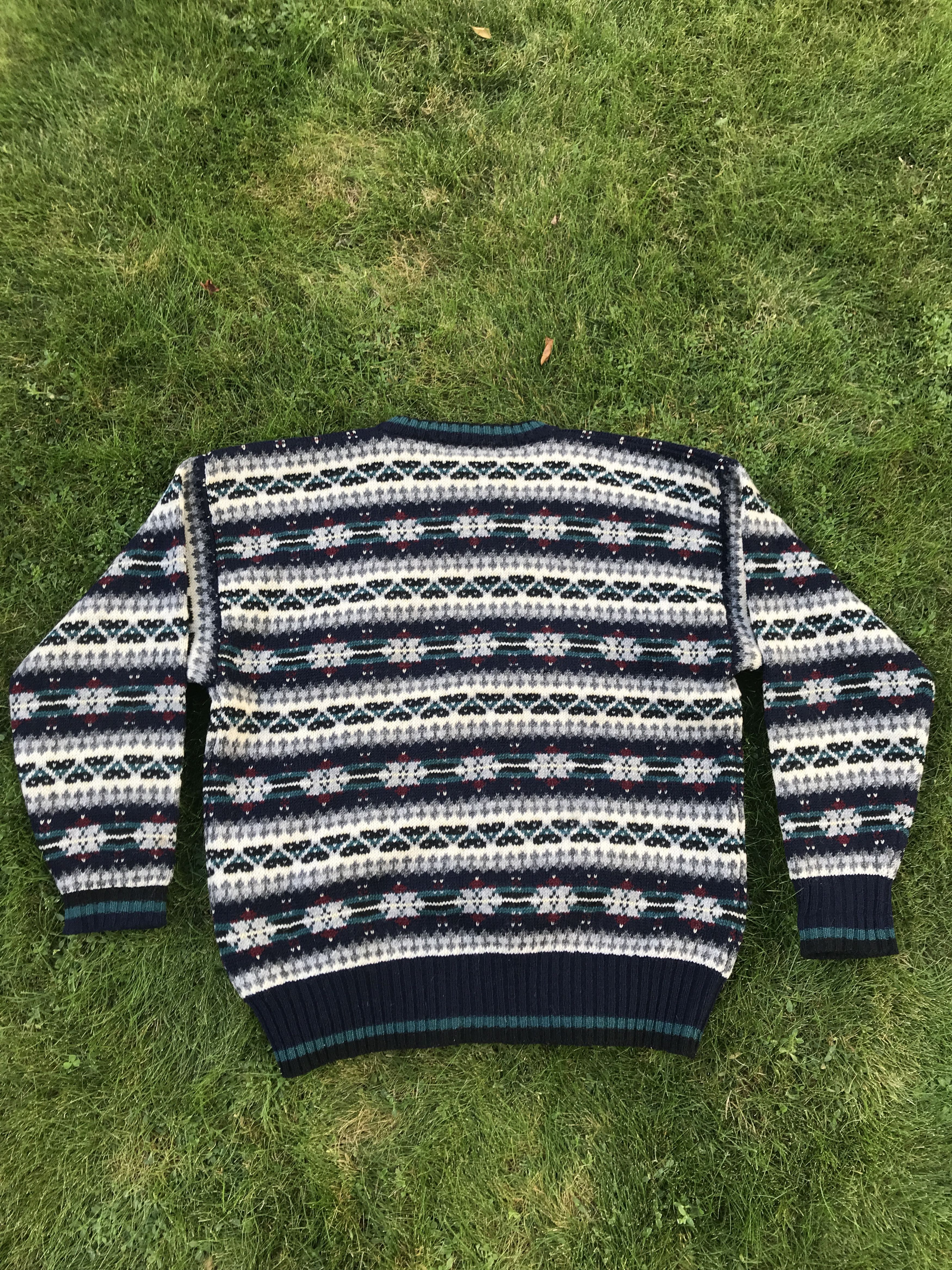 Chaps Ralph Lauren × Coogi × Vintage Vintage 90s Chaps Knit All Over Print Coogi Style Sweater Size US L / EU 52-54 / 3 - 4 Thumbnail