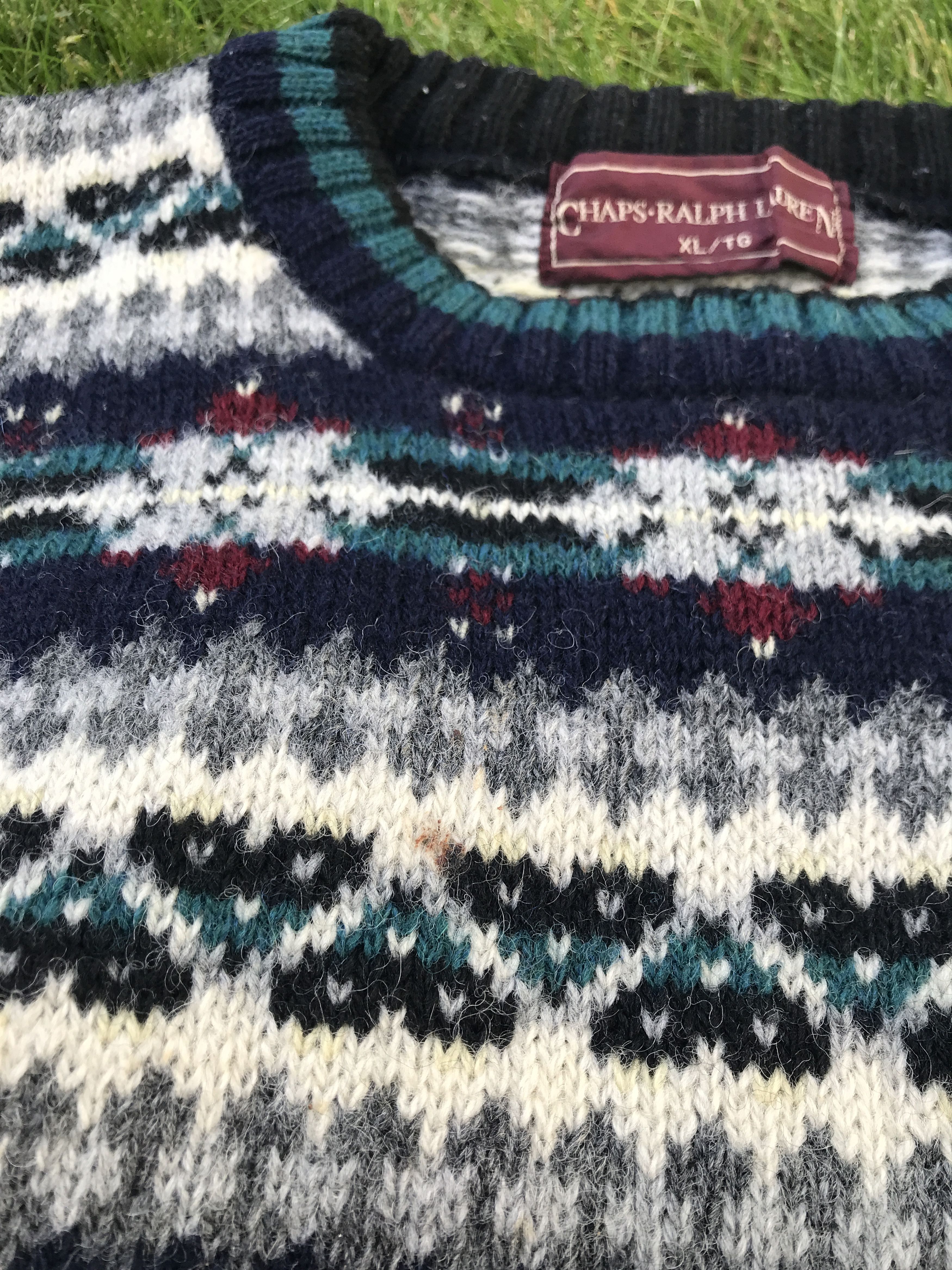 Chaps Ralph Lauren × Coogi × Vintage Vintage 90s Chaps Knit All Over Print Coogi Style Sweater Size US L / EU 52-54 / 3 - 3 Thumbnail