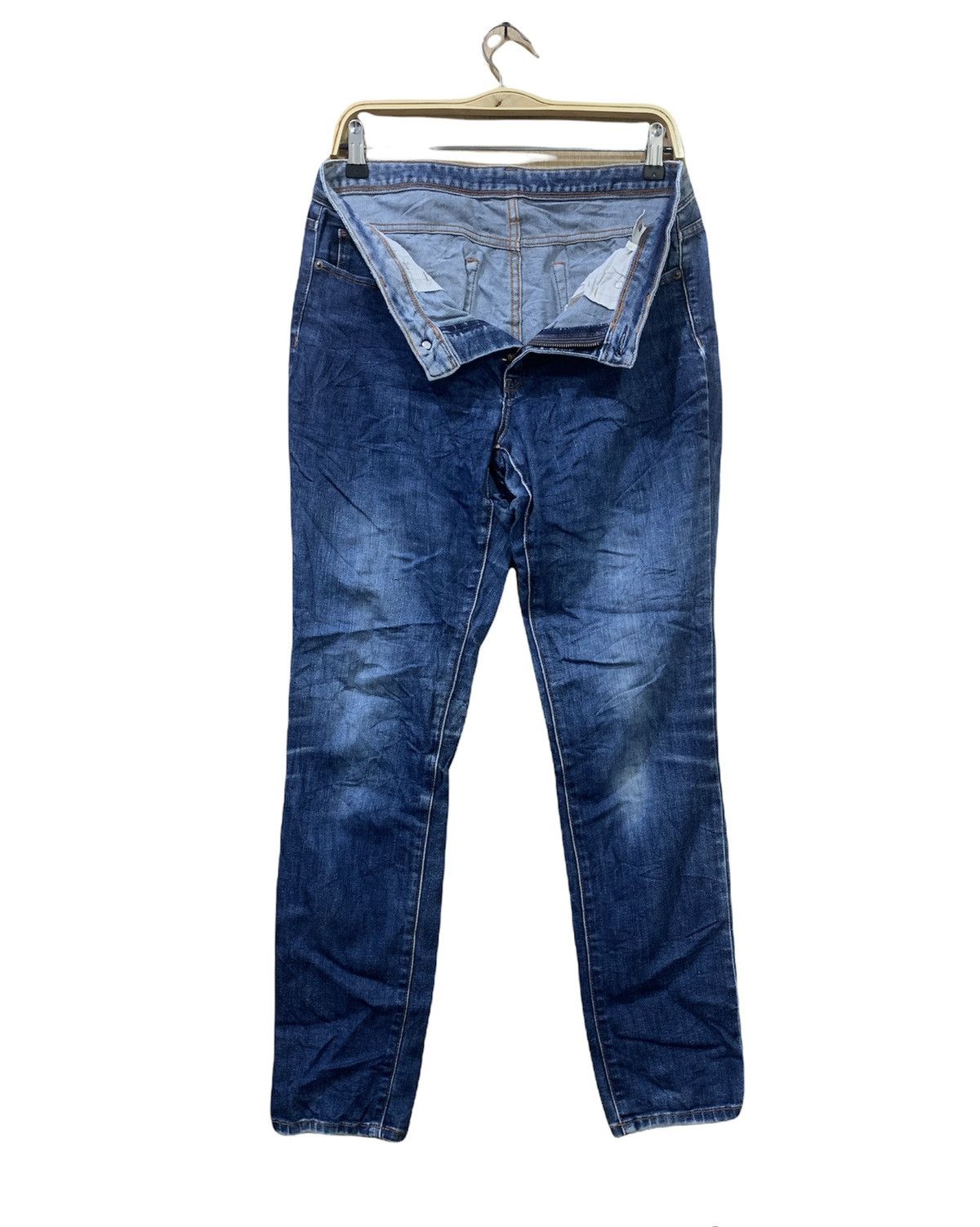 Japanese Brand × Jean Gu Vtg 90s Women Skinny Slimfit Indigo Stonewash Denim Jeans Size 30" / US 8 / IT 44 - 3 Thumbnail