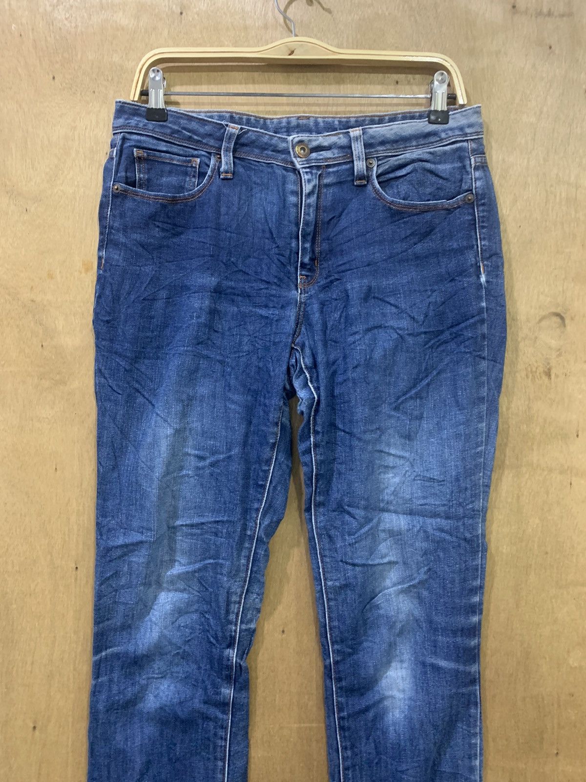 Japanese Brand × Jean Gu Vtg 90s Women Skinny Slimfit Indigo Stonewash Denim Jeans Size 30" / US 8 / IT 44 - 4 Thumbnail