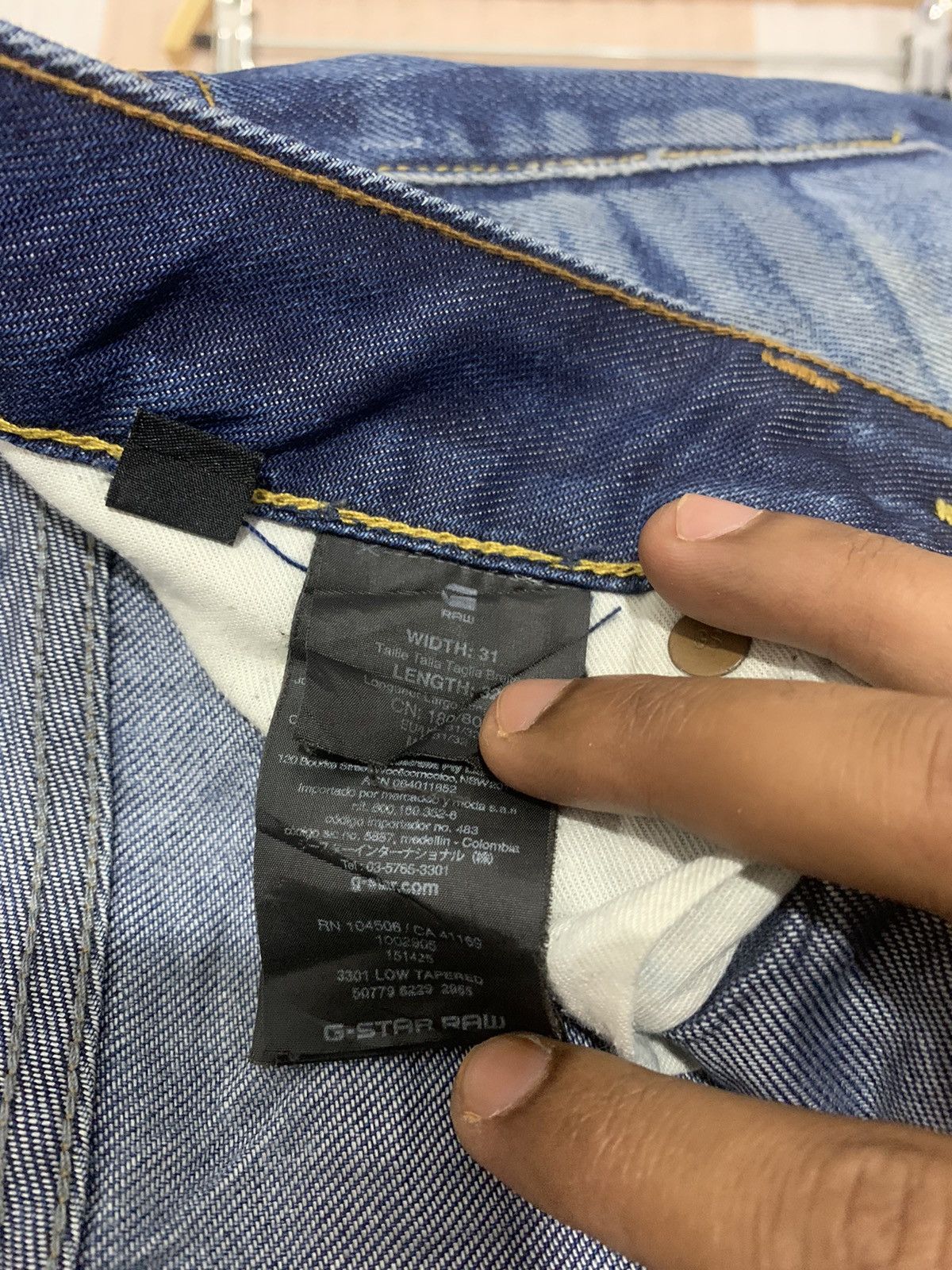 G-Star G STAR RAW 3301 Rare Stonewash Indigo Distressed Denim Jeans Size US 33 - 23 Thumbnail