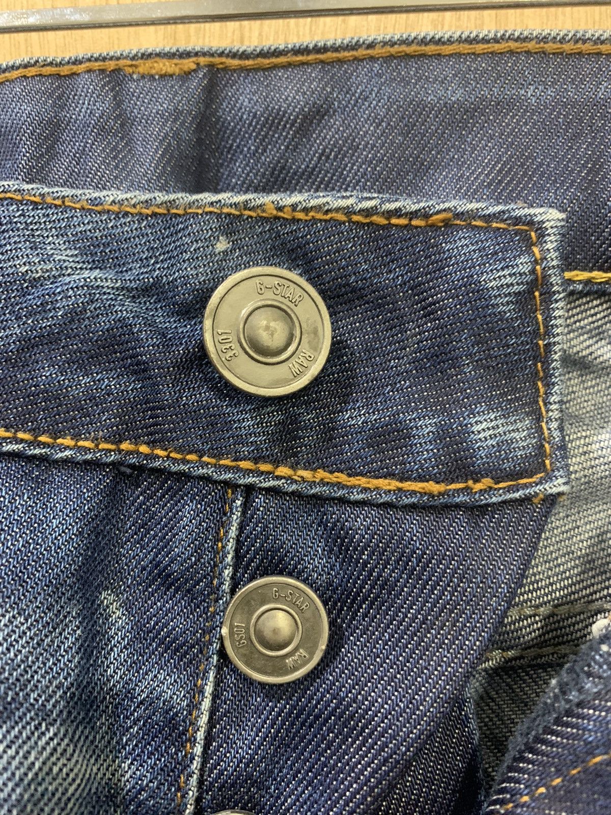 G-Star G STAR RAW 3301 Rare Stonewash Indigo Distressed Denim Jeans Size US 33 - 10 Thumbnail