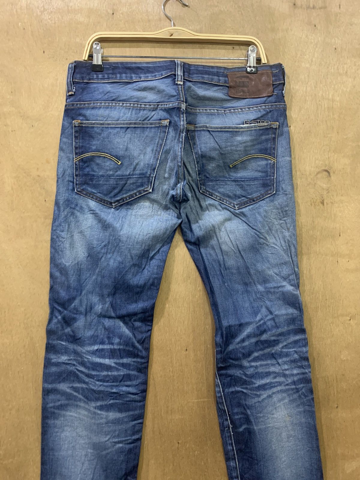 G-Star G STAR RAW 3301 Rare Stonewash Indigo Distressed Denim Jeans Size US 33 - 12 Thumbnail