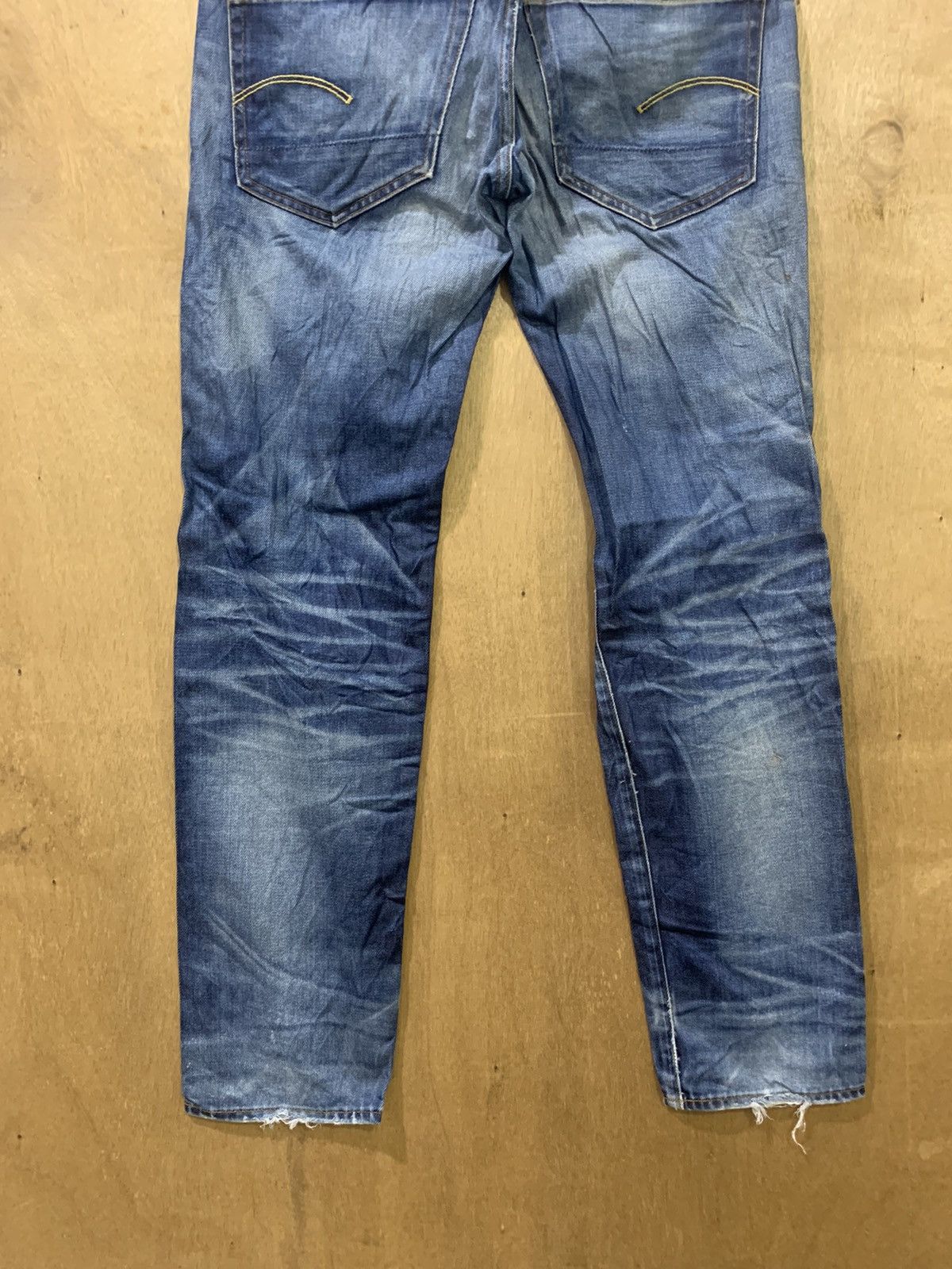 G-Star G STAR RAW 3301 Rare Stonewash Indigo Distressed Denim Jeans Size US 33 - 13 Thumbnail