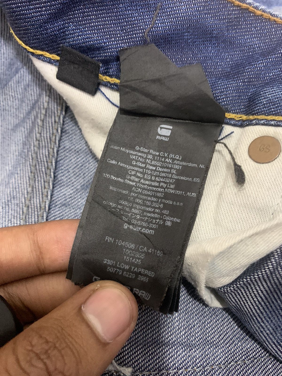 G-Star G STAR RAW 3301 Rare Stonewash Indigo Distressed Denim Jeans Size US 33 - 24 Thumbnail