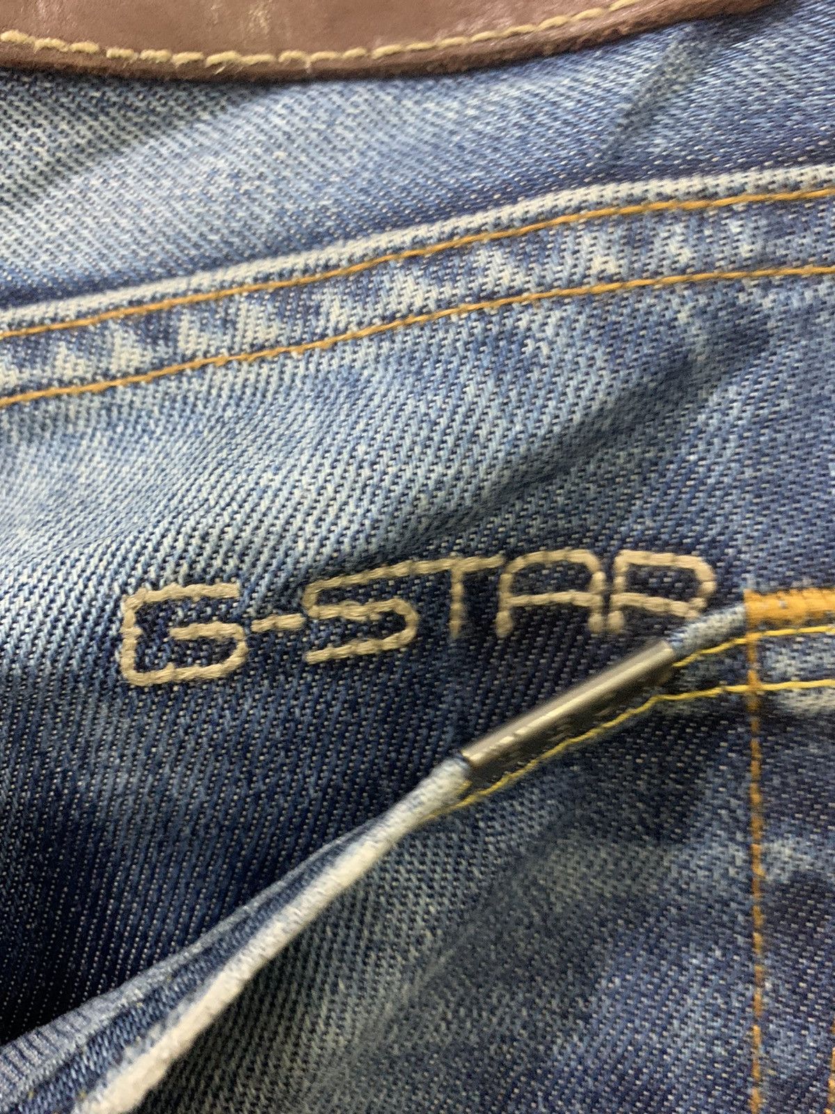 G-Star G STAR RAW 3301 Rare Stonewash Indigo Distressed Denim Jeans Size US 33 - 17 Thumbnail