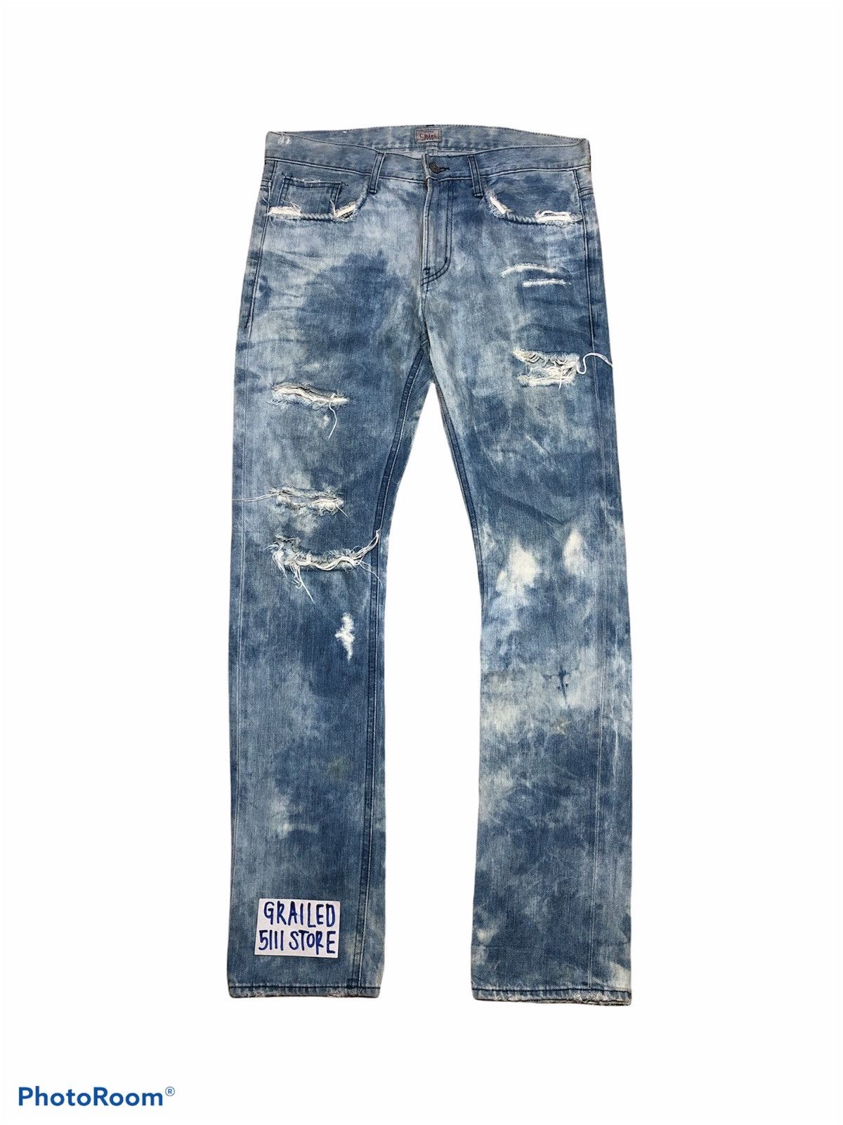 Designer CHIRI BOY DISTRESSED BLEACH DENIM Size US 34 / EU 50 - 1 Thumbnail