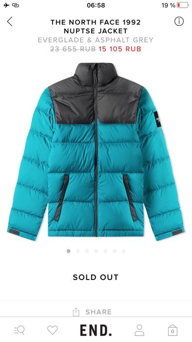 1992 nuptse jacket asphalt grey sales