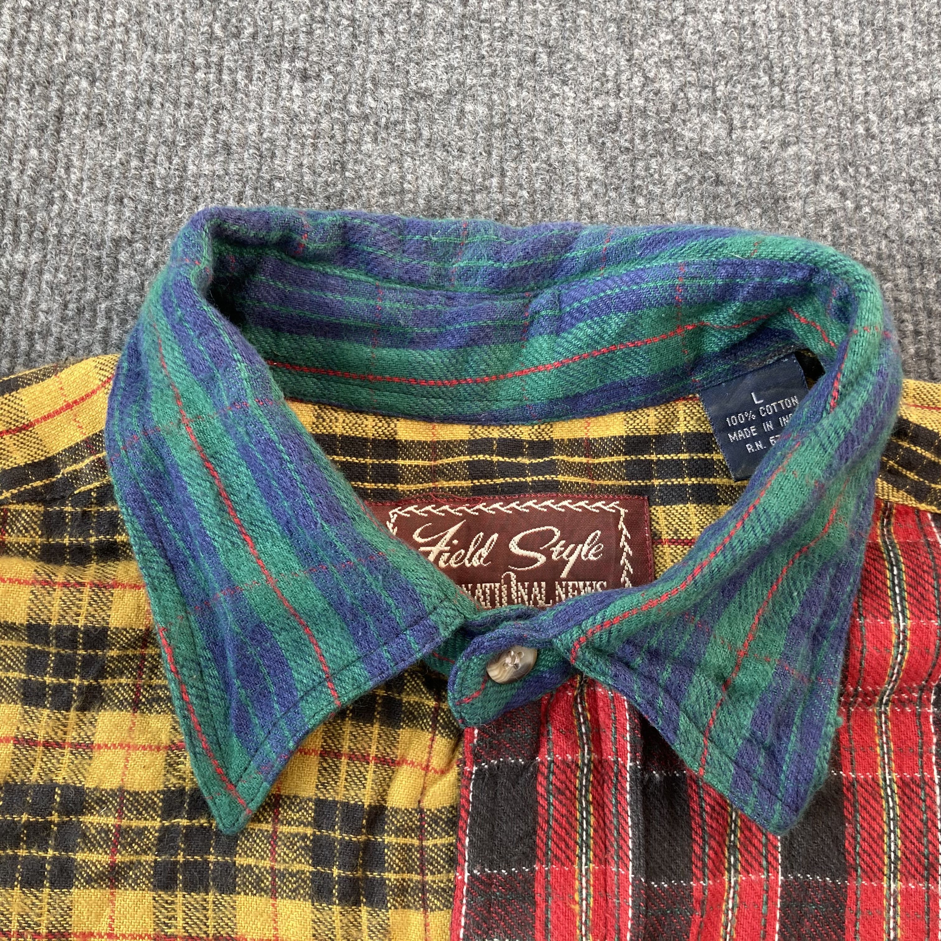 Flannel Vtg Flannel Multicolor Plain Shadow 90s Shirt Size US L / EU 52-54 / 3 - 2 Thumbnail