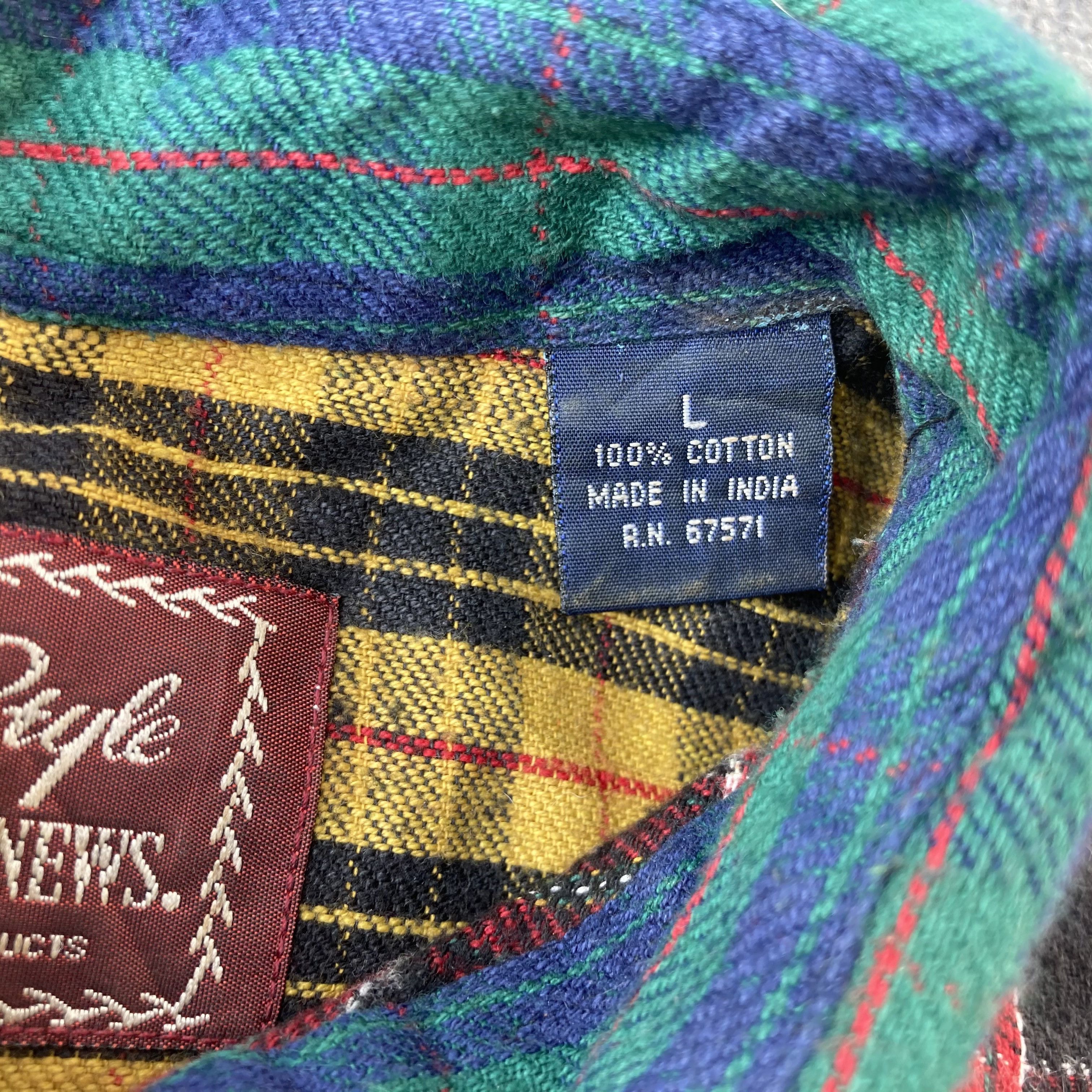 Flannel Vtg Flannel Multicolor Plain Shadow 90s Shirt Size US L / EU 52-54 / 3 - 3 Thumbnail