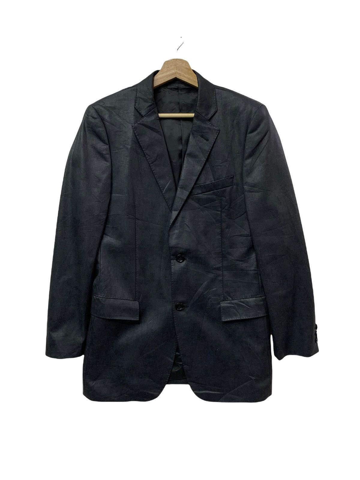 🔥YOHJI YAMAMOTO AAR WETLOOK SHINY BLACK BLAZER