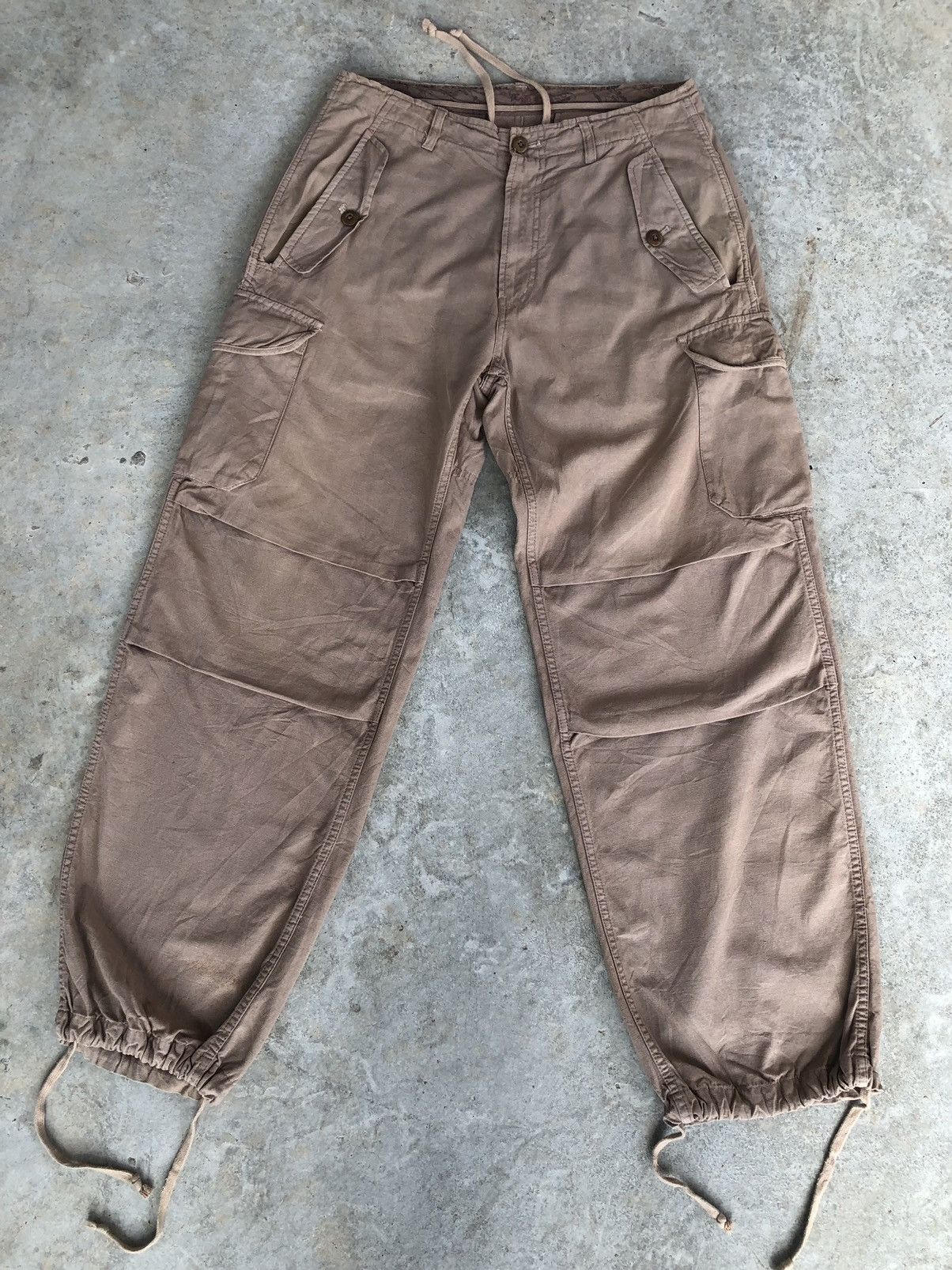 image of Seditionaries Ships Jet Blue Cargo Pants Tactical Multipocket Bondage in Cream, Men's (Size 32)