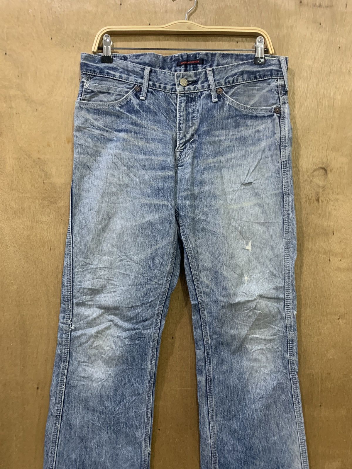 Blue Blue Japan × Luxe UNION MADE x BLUE WAY JEANS LUXE MADE IN NIPPON FLARED DENIM Size 33" - 4 Thumbnail