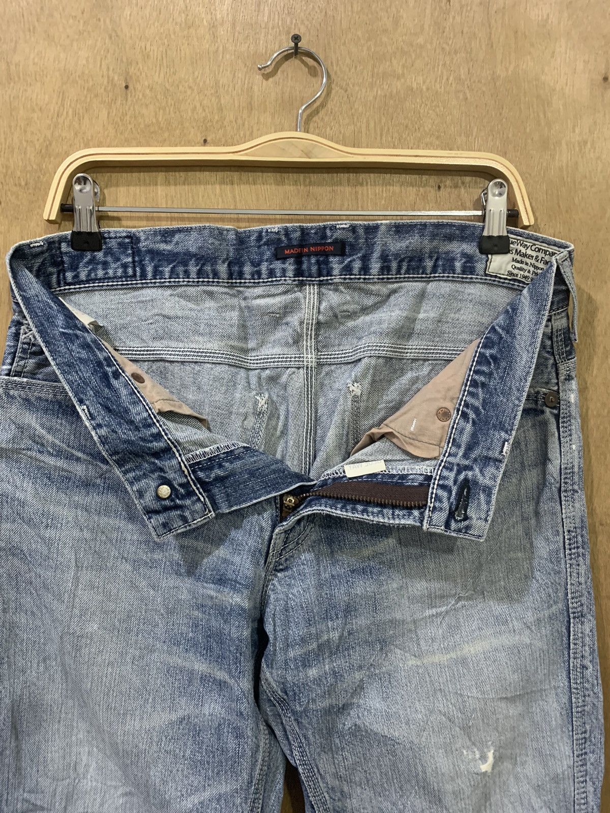 Blue Blue Japan × Luxe UNION MADE x BLUE WAY JEANS LUXE MADE IN NIPPON FLARED DENIM Size 33" - 15 Thumbnail