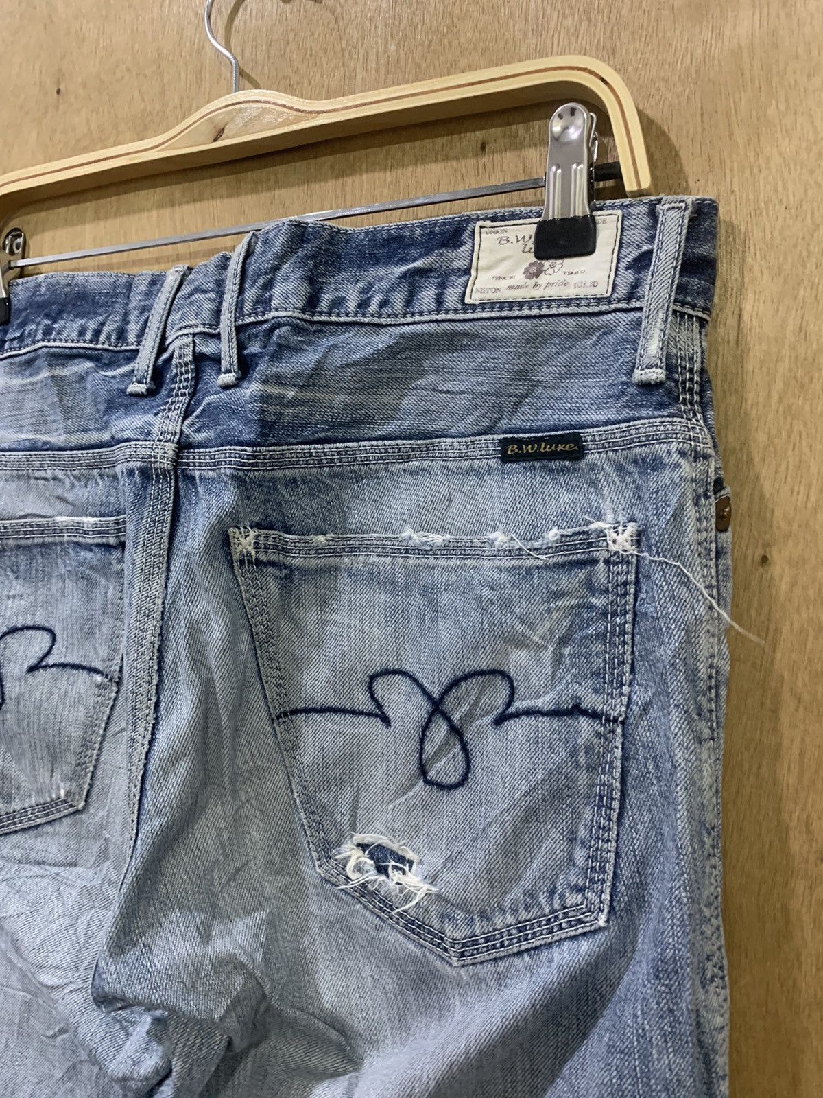 Blue Blue Japan × Luxe UNION MADE x BLUE WAY JEANS LUXE MADE IN NIPPON FLARED DENIM Size 33" - 13 Thumbnail