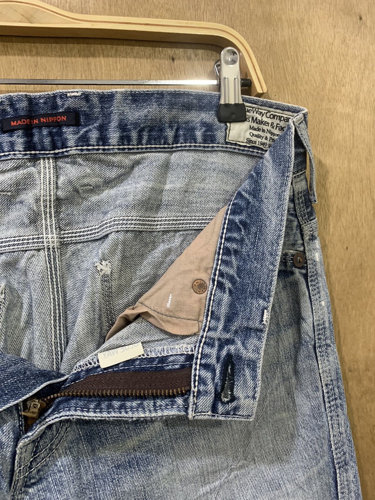 Blue Blue Japan × Luxe UNION MADE x BLUE WAY JEANS LUXE MADE IN NIPPON FLARED DENIM Size 33" - 17 Thumbnail