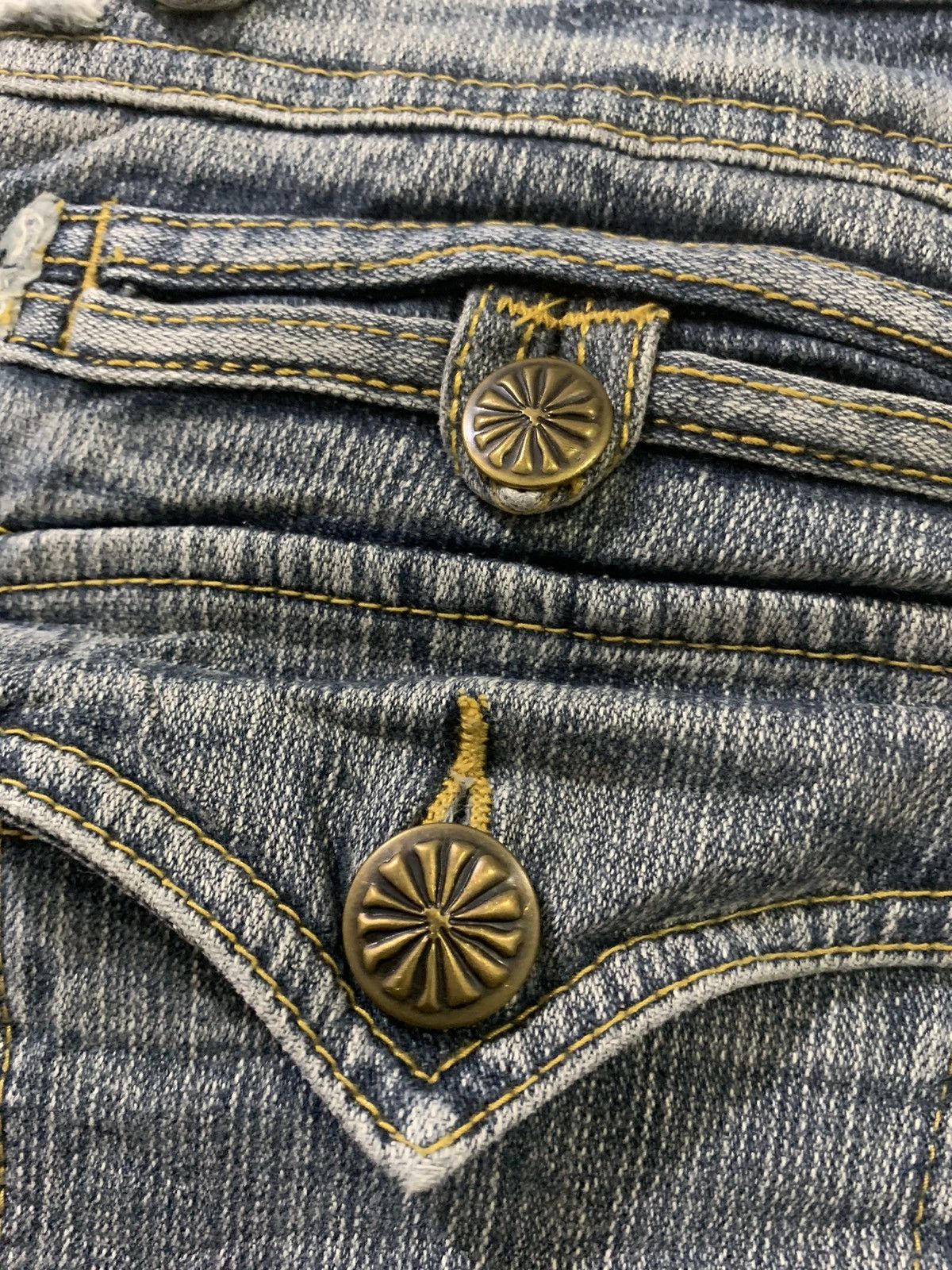 Japanese Brand COLZA Vtg 90s High Rise Stonewash Skinny Slimfit Denim Jeans Size 29" - 14 Thumbnail