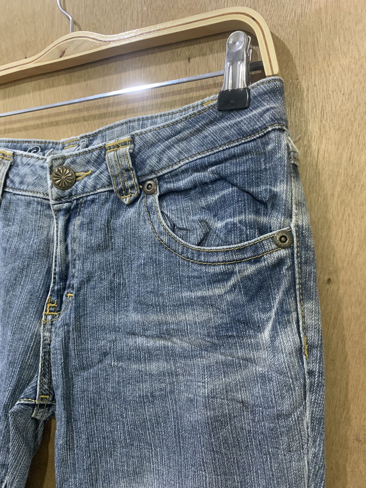 Japanese Brand COLZA Vtg 90s High Rise Stonewash Skinny Slimfit Denim Jeans Size 29" - 7 Thumbnail