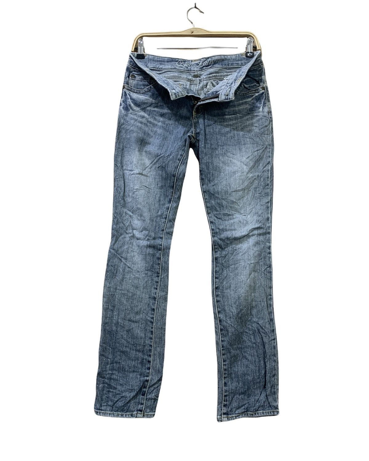 Japanese Brand COLZA Vtg 90s High Rise Stonewash Skinny Slimfit Denim Jeans Size 29" - 3 Thumbnail