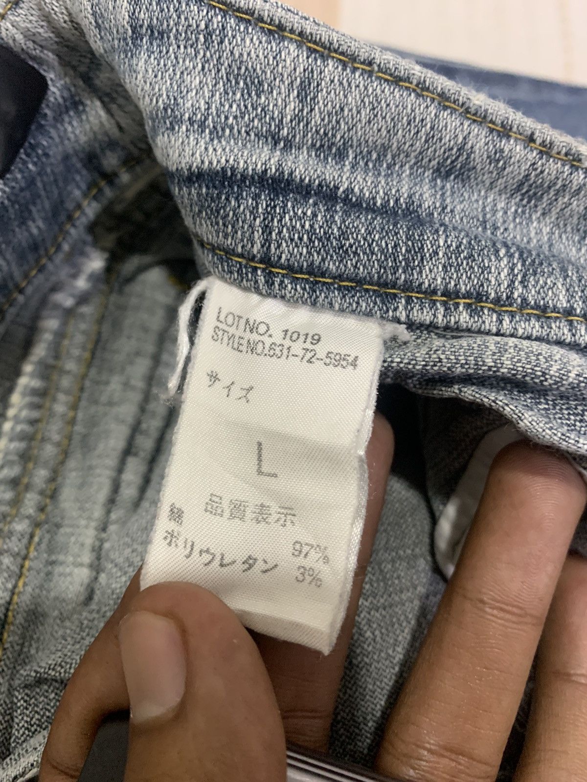 Japanese Brand COLZA Vtg 90s High Rise Stonewash Skinny Slimfit Denim Jeans Size 29" - 19 Thumbnail