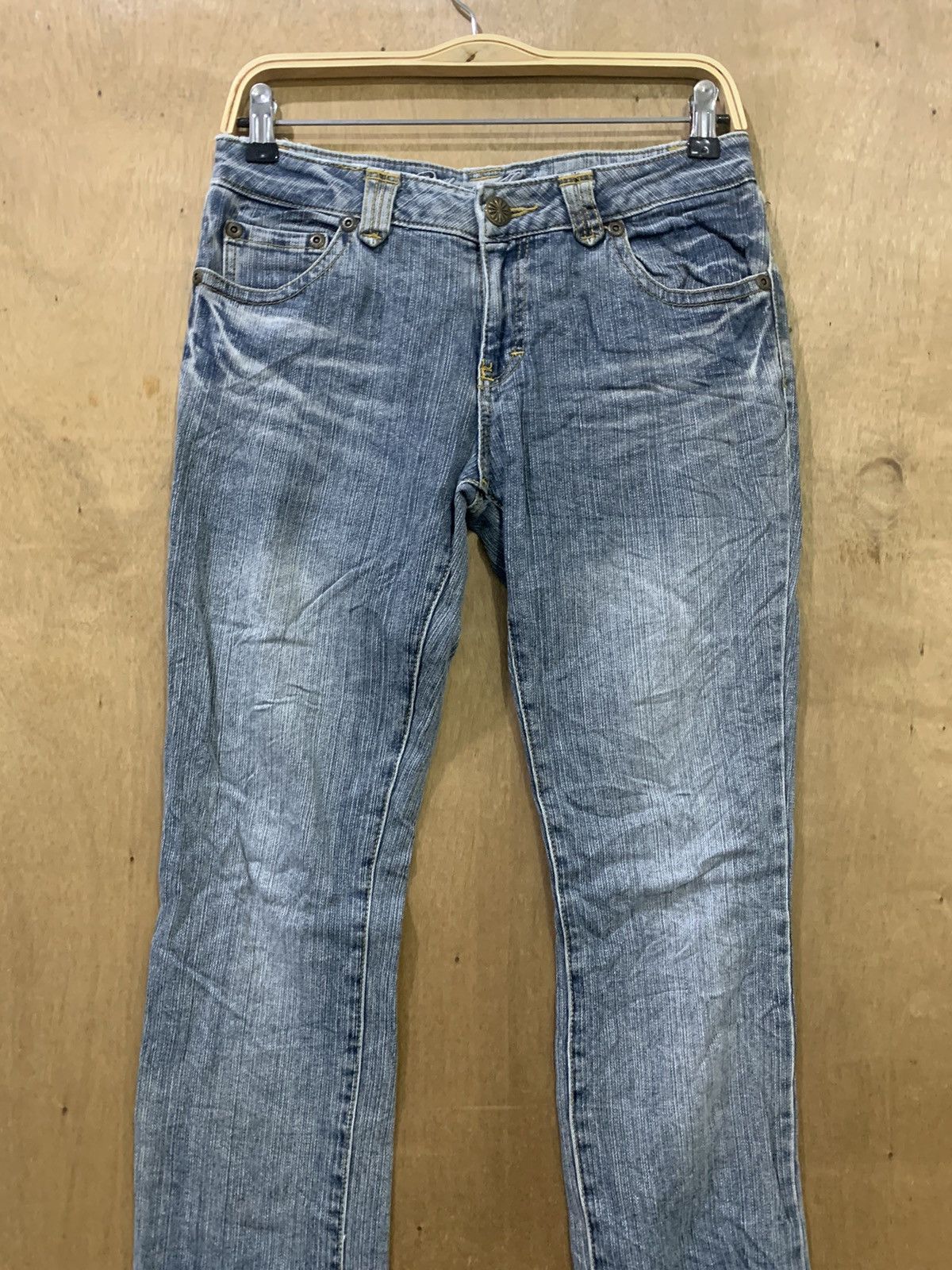 Japanese Brand COLZA Vtg 90s High Rise Stonewash Skinny Slimfit Denim Jeans Size 29" - 4 Thumbnail