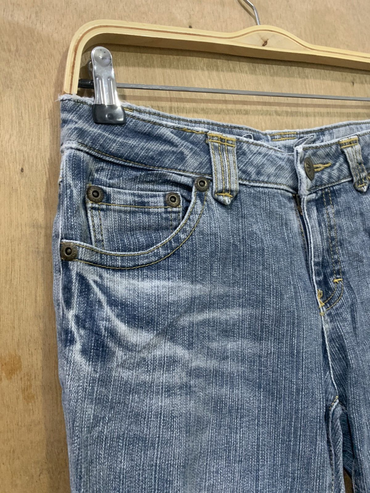 Japanese Brand COLZA Vtg 90s High Rise Stonewash Skinny Slimfit Denim Jeans Size 29" - 6 Thumbnail