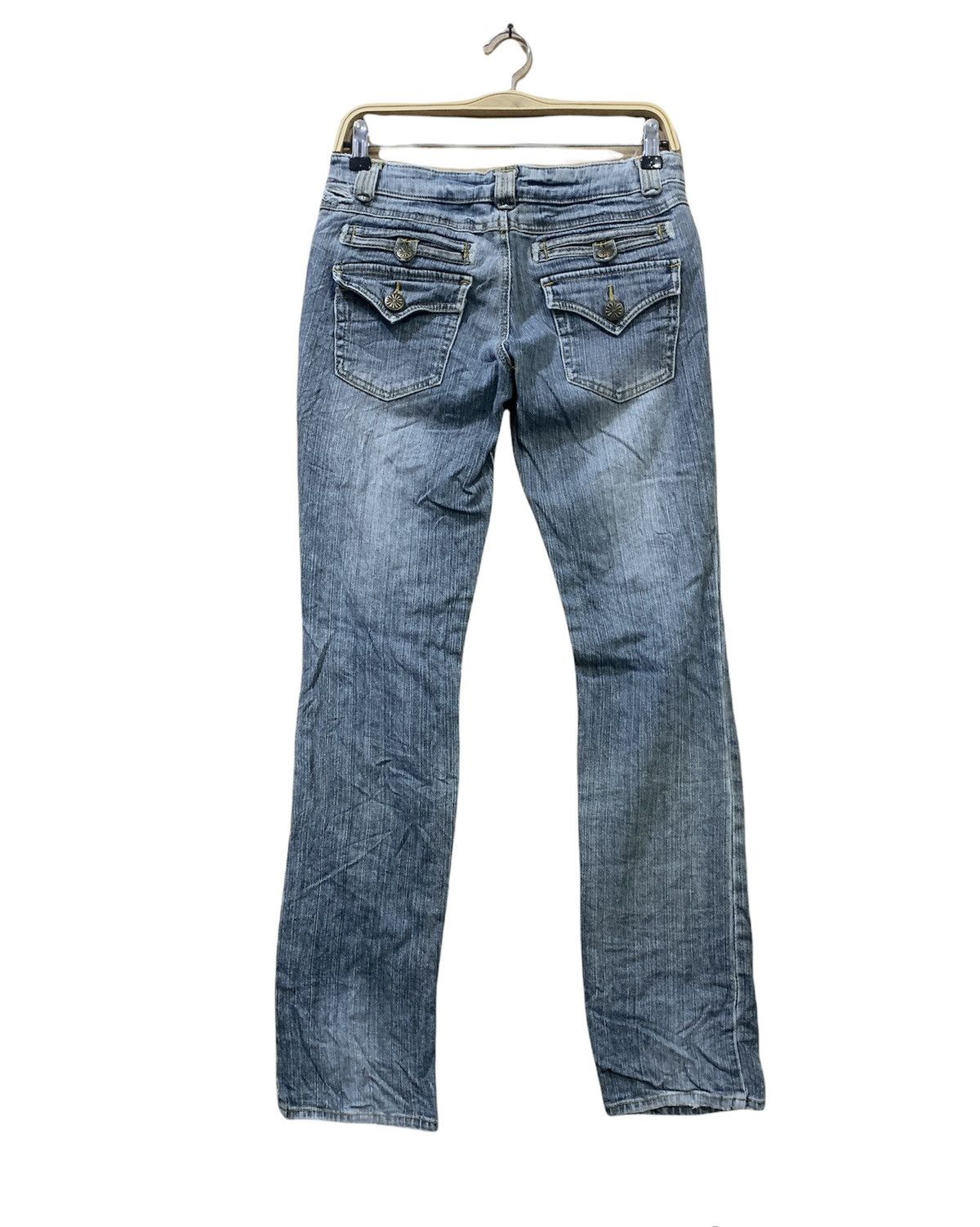 Japanese Brand COLZA Vtg 90s High Rise Stonewash Skinny Slimfit Denim Jeans Size 29" - 2 Thumbnail