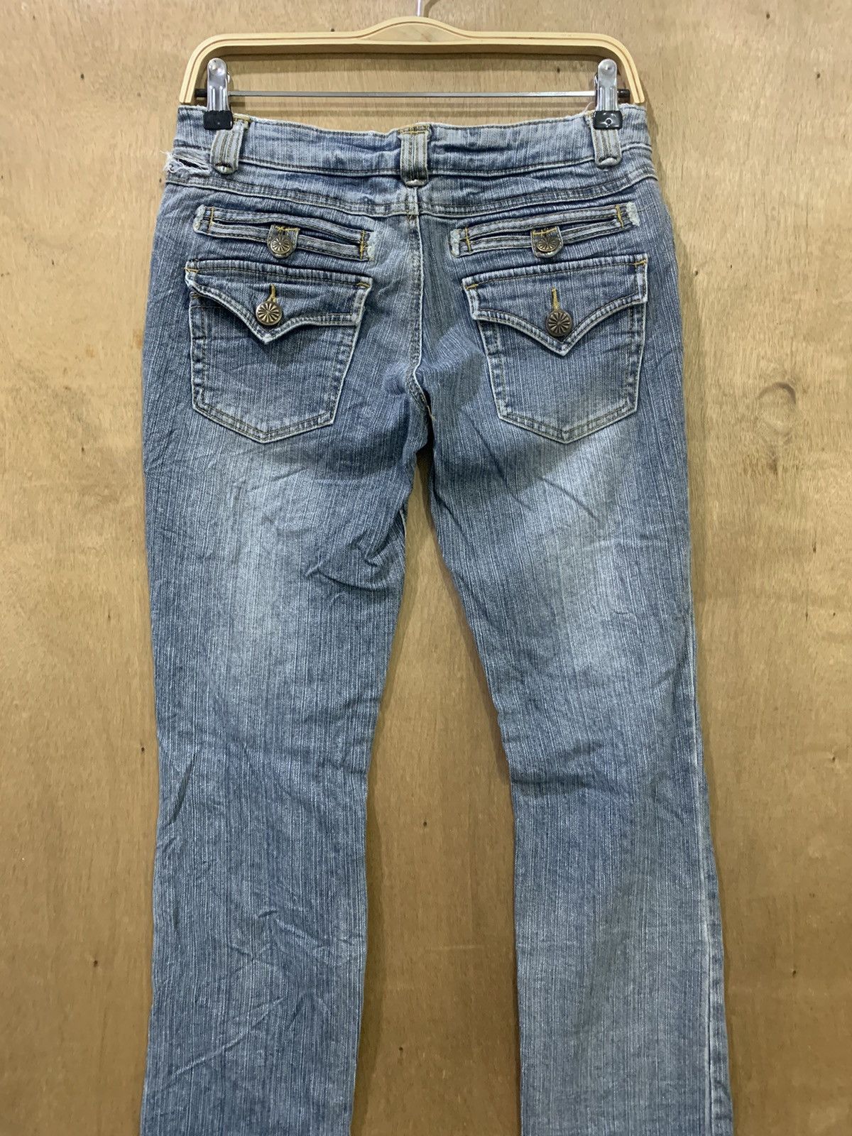 Japanese Brand COLZA Vtg 90s High Rise Stonewash Skinny Slimfit Denim Jeans Size 29" - 10 Thumbnail