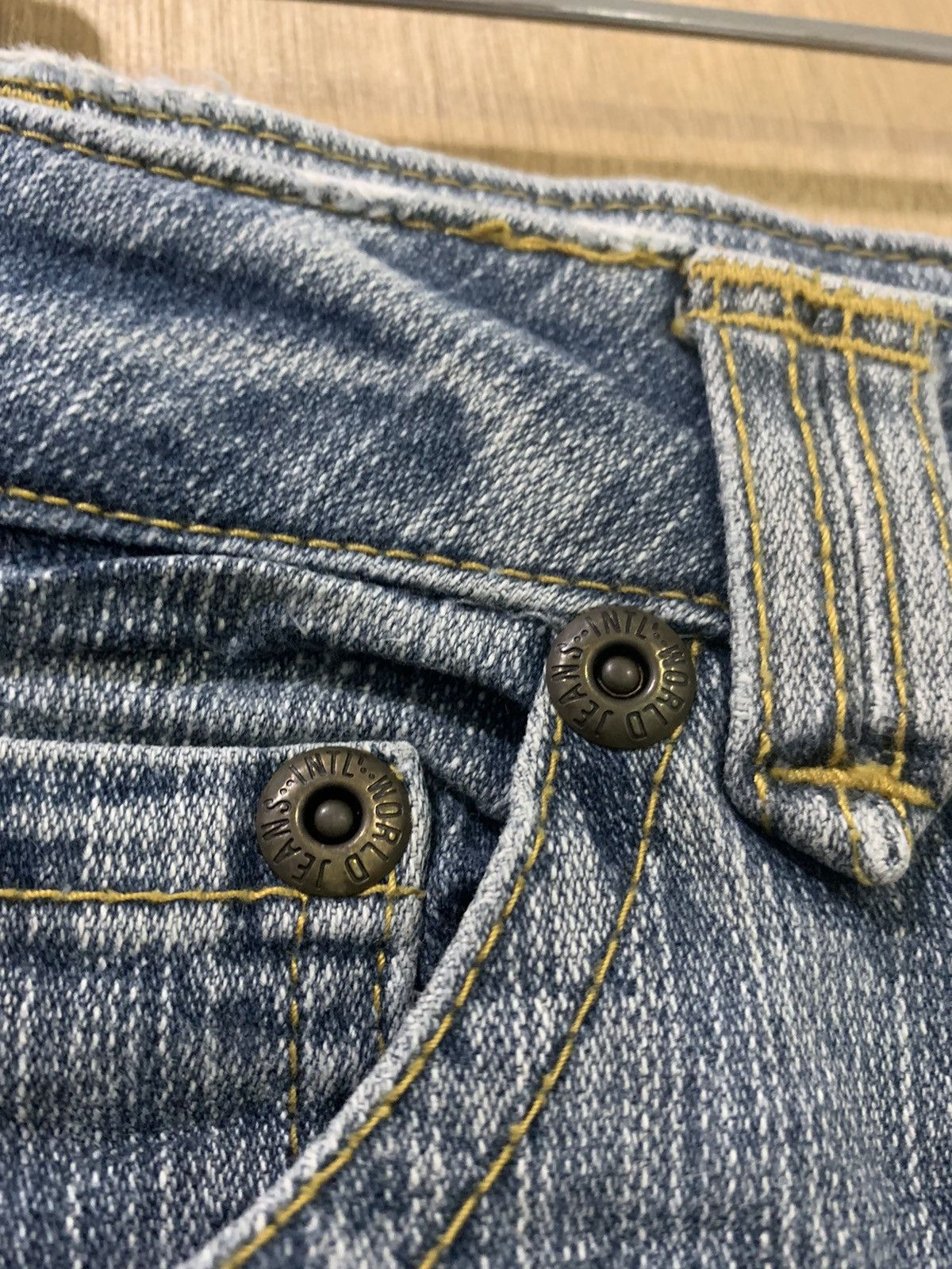 Japanese Brand COLZA Vtg 90s High Rise Stonewash Skinny Slimfit Denim Jeans Size 29" - 8 Thumbnail
