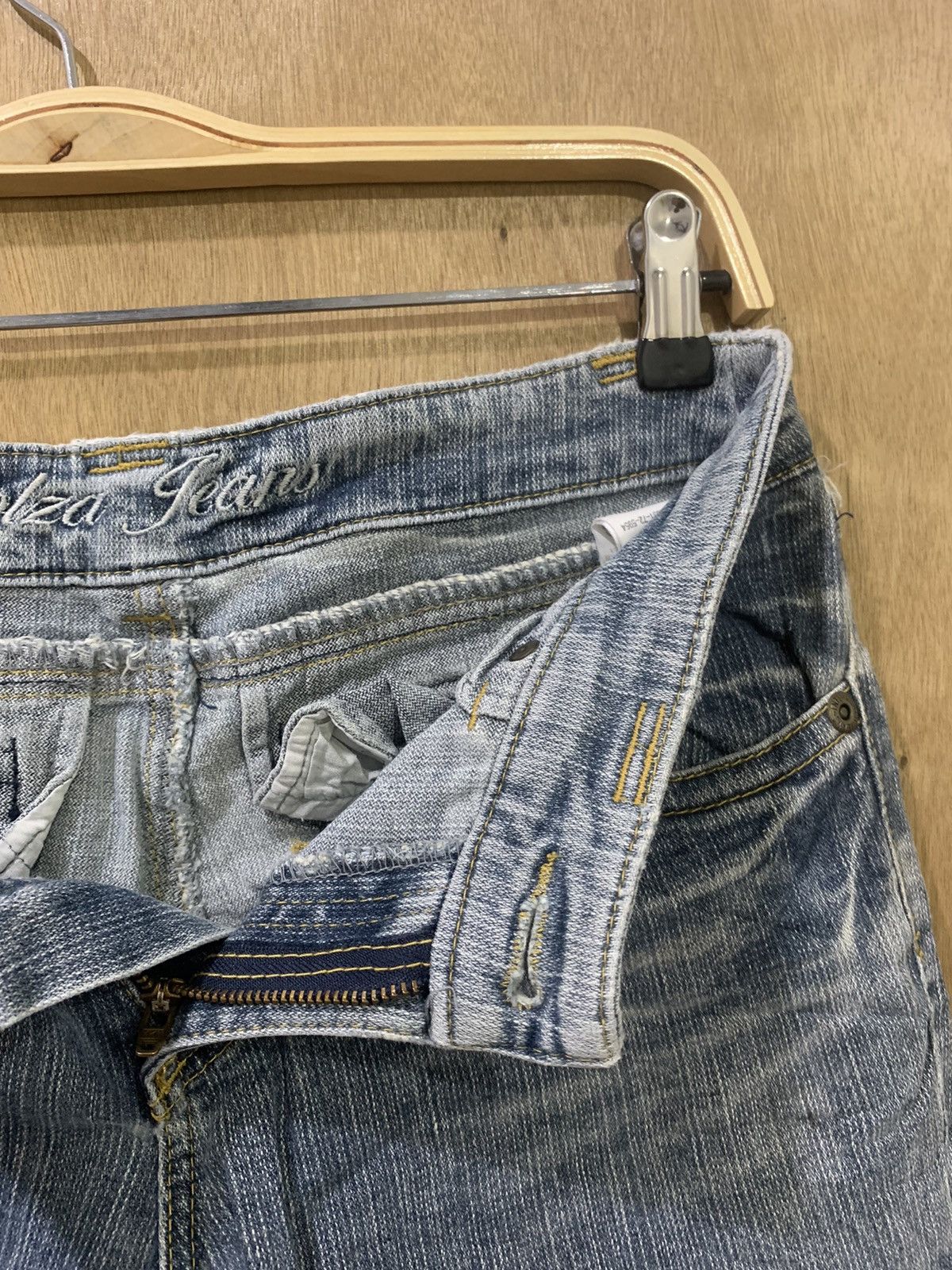 Japanese Brand COLZA Vtg 90s High Rise Stonewash Skinny Slimfit Denim Jeans Size 29" - 17 Thumbnail