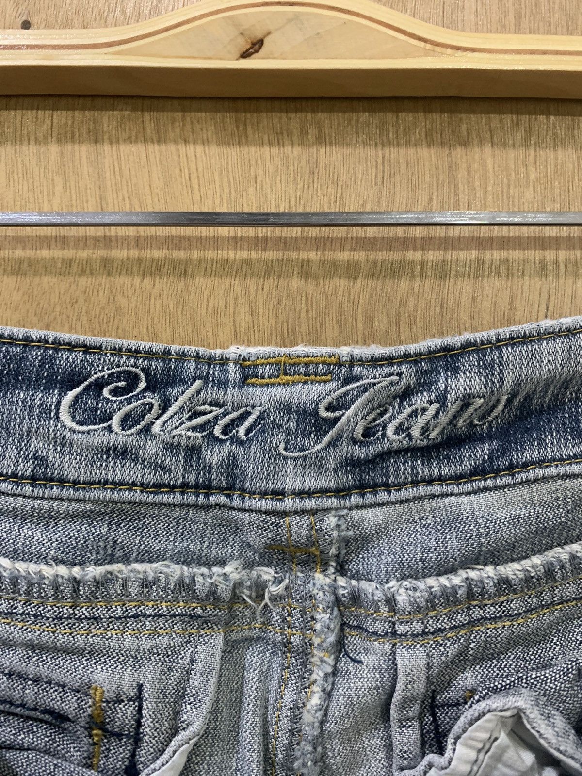 Japanese Brand COLZA Vtg 90s High Rise Stonewash Skinny Slimfit Denim Jeans Size 29" - 18 Thumbnail