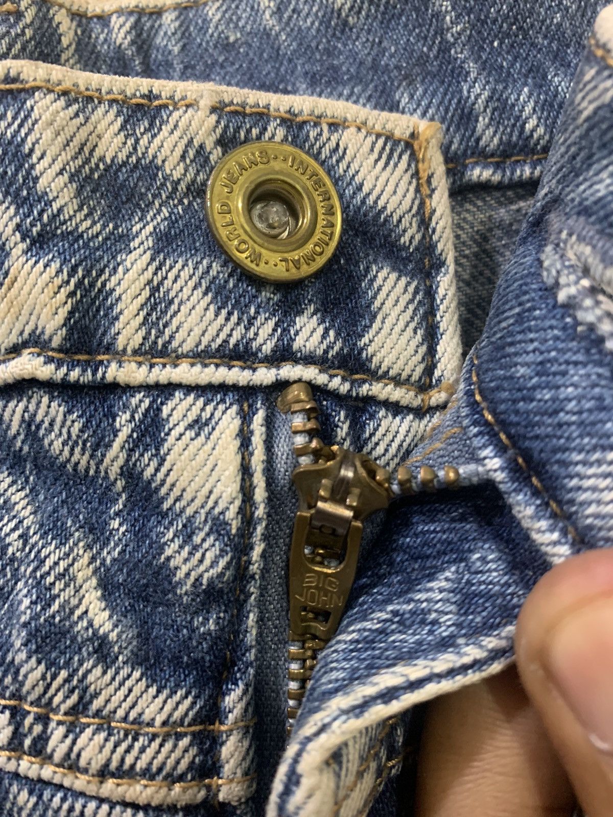 Big John × Japanese Brand SPANA BIG JOHN Vintage 80s Rare Worker Acidwash Denim Jeans Size US 36 / EU 52 - 8 Thumbnail