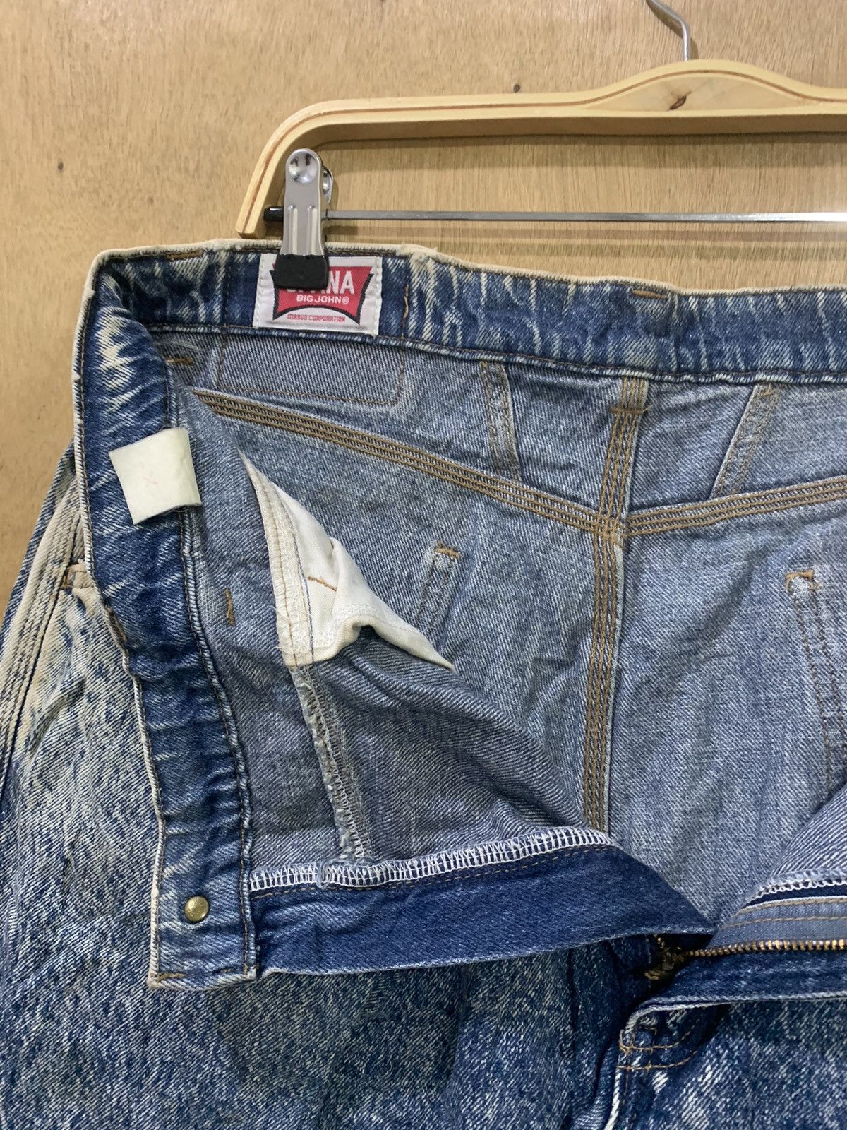 Big John × Japanese Brand SPANA BIG JOHN Vintage 80s Rare Worker Acidwash Denim Jeans Size US 36 / EU 52 - 15 Thumbnail