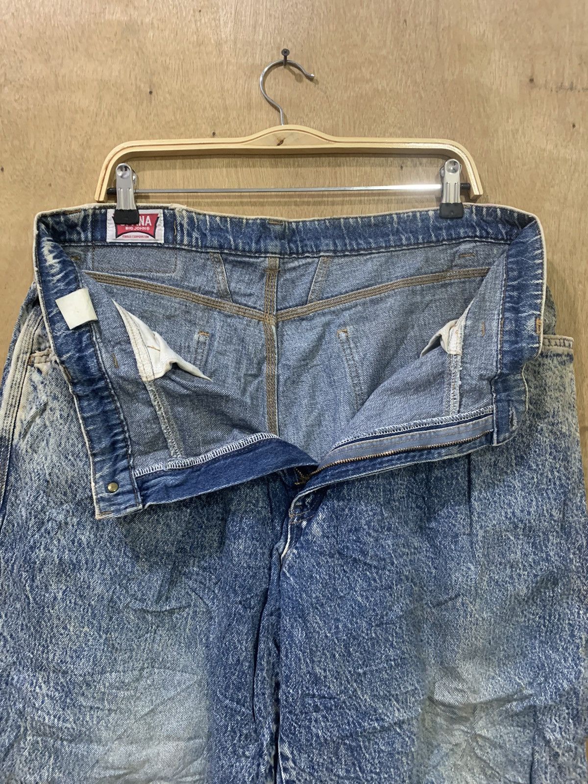 Big John × Japanese Brand SPANA BIG JOHN Vintage 80s Rare Worker Acidwash Denim Jeans Size US 36 / EU 52 - 14 Thumbnail