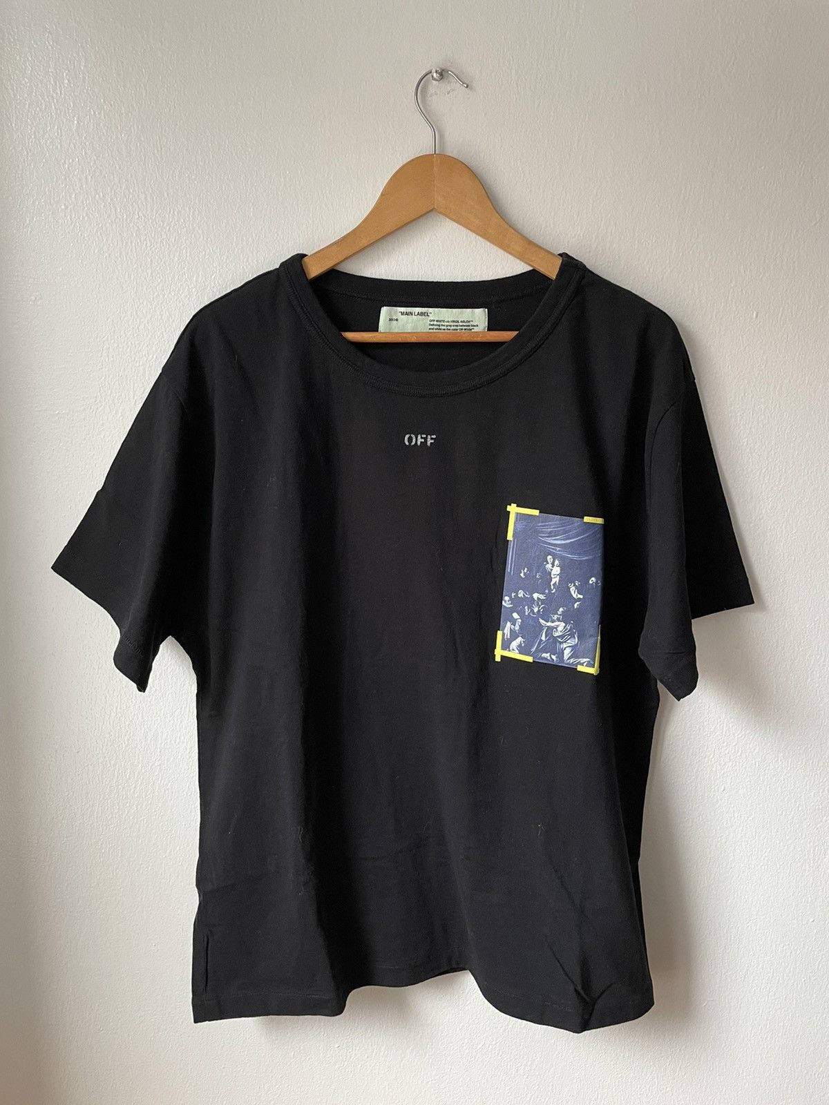 Image of Off White Off-White Mini Caravaggio Tee in Black, Men's (Size XL)