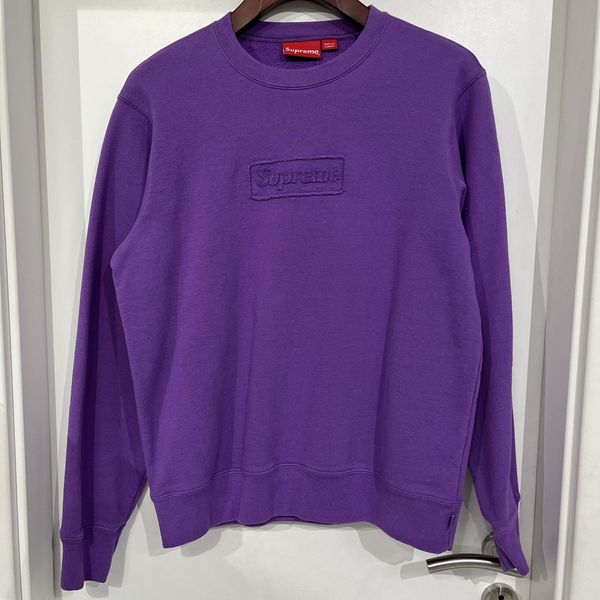 Supreme Supreme Cutout Box Logo Crewneck Purple | Grailed