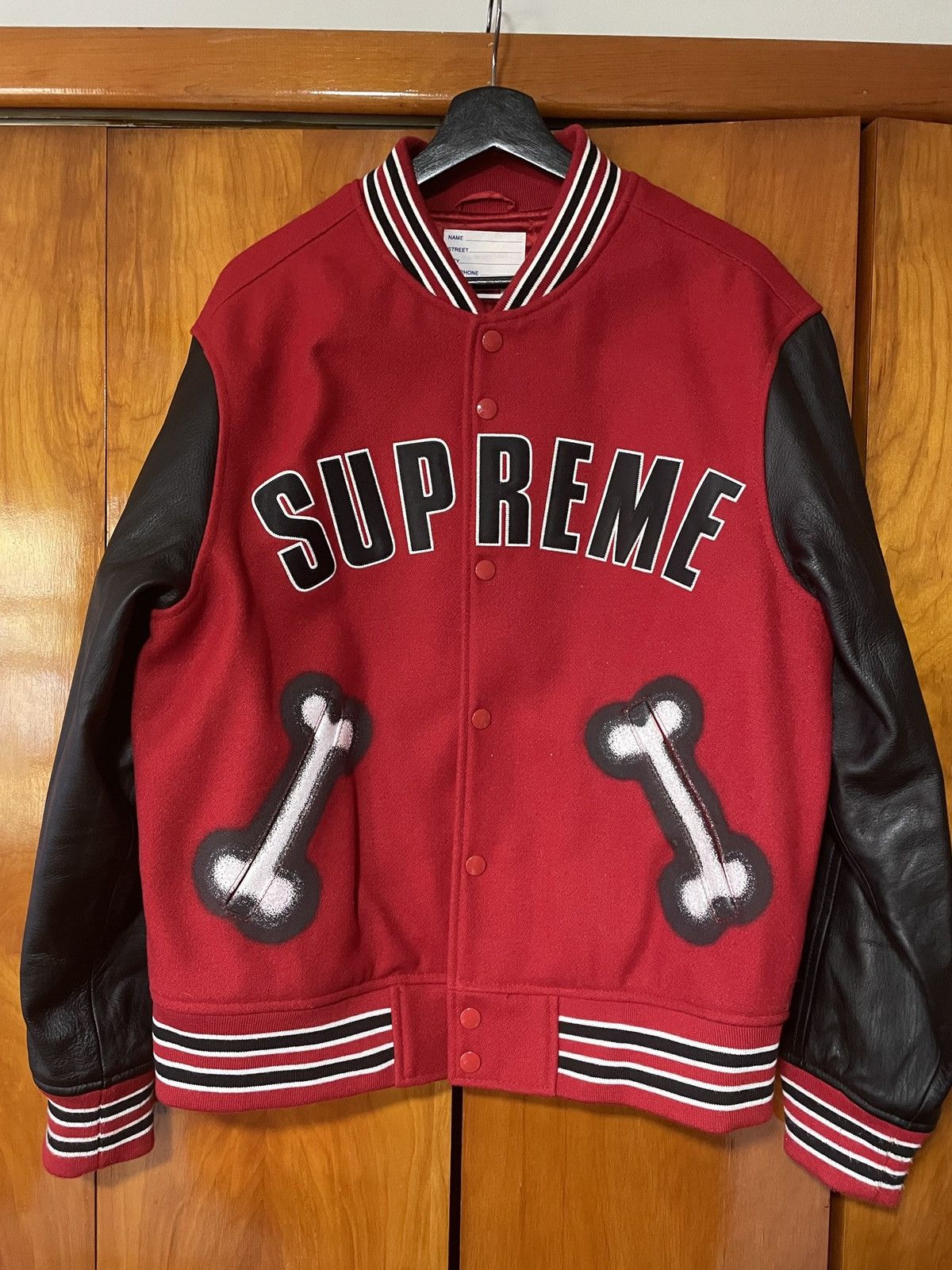 Supreme bulldog cheap varsity jacket